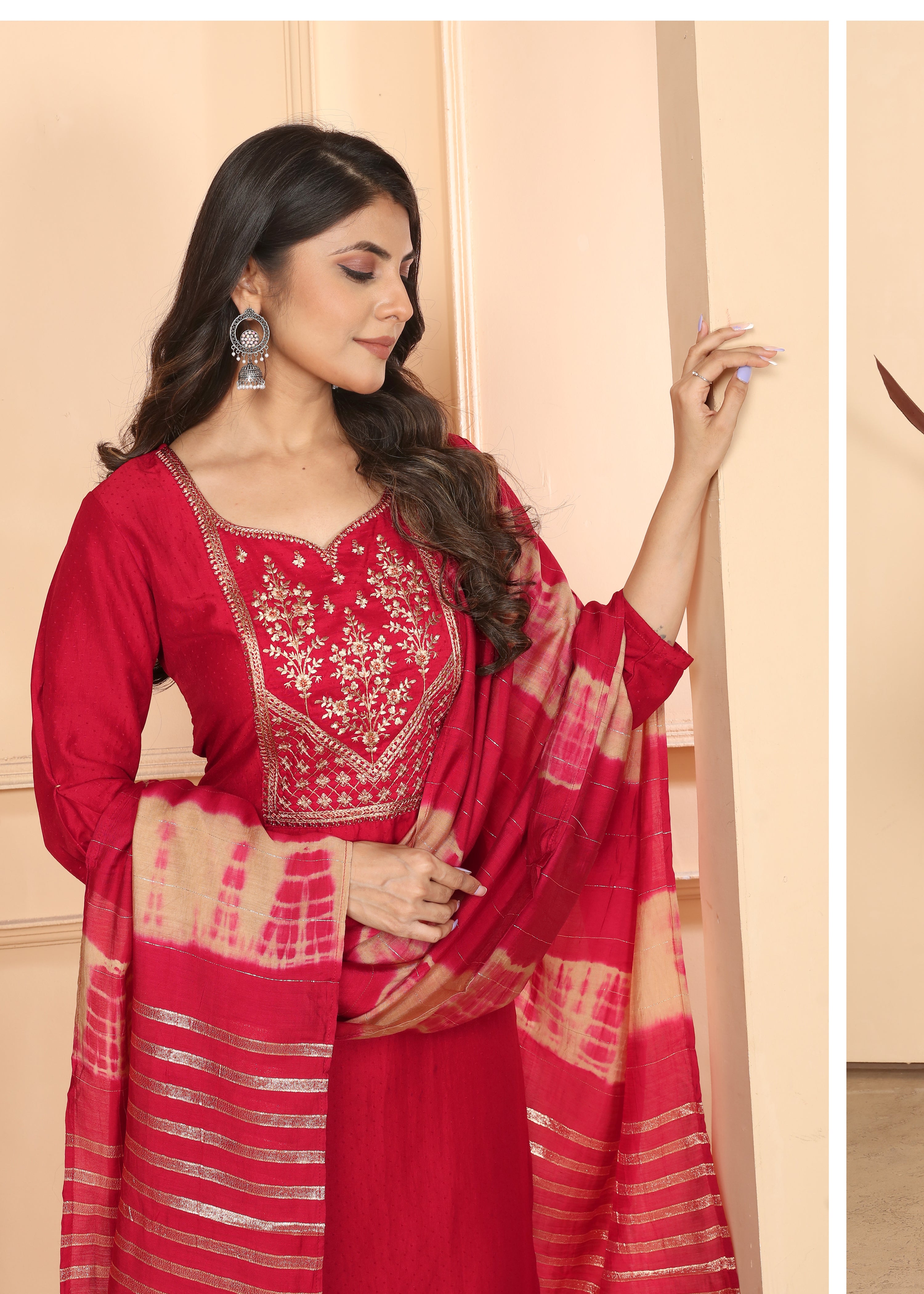 Clothiks Vertical Silk Heavy sequence embroidery Full stiched kurti