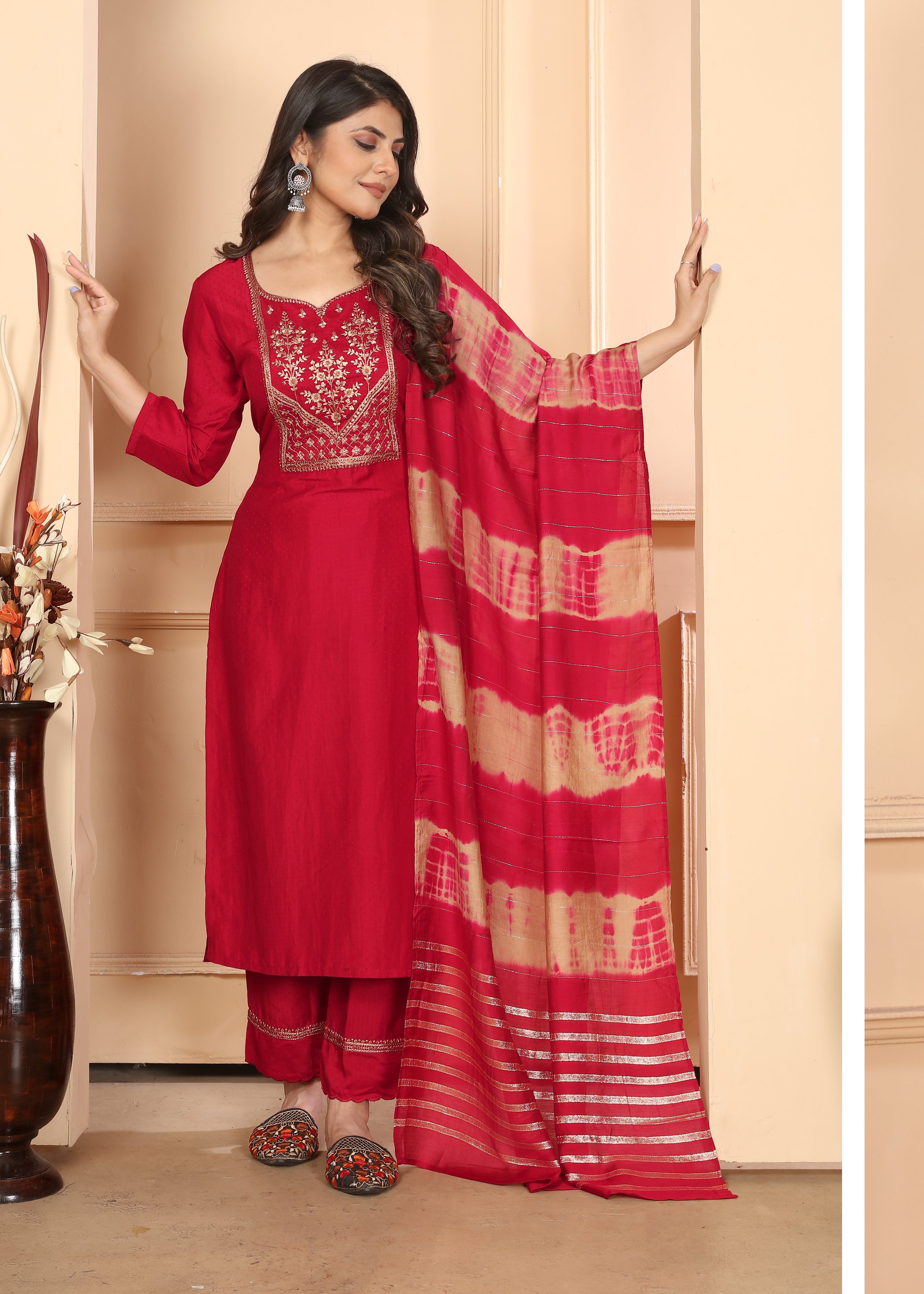 Clothiks Vertical Silk Heavy sequence embroidery Full stiched kurti
