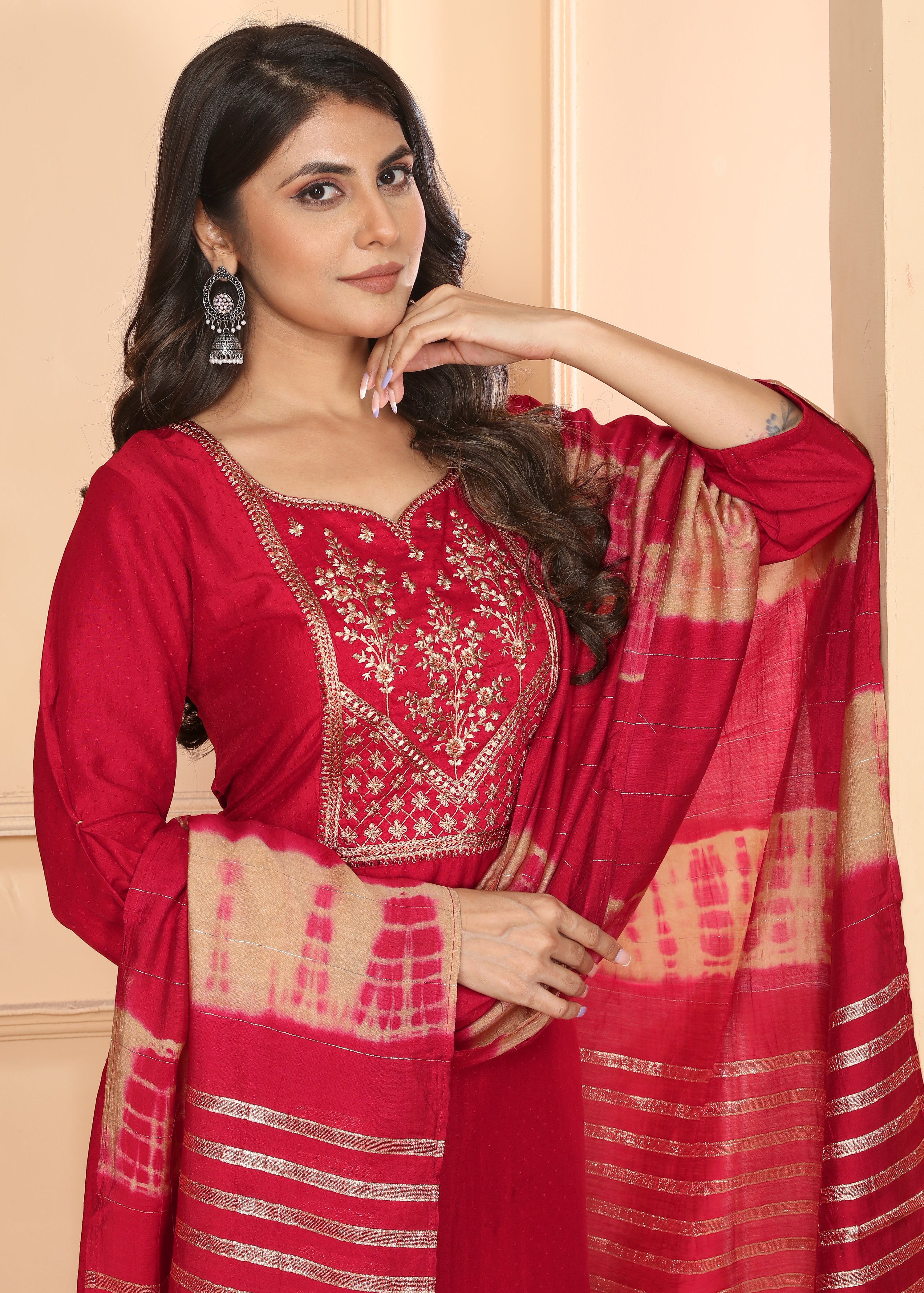 Clothiks Vertical Silk Heavy sequence embroidery Full stiched kurti