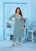 Clothiks Rinkal Cotton with embroidery work Inner Stiched kurti