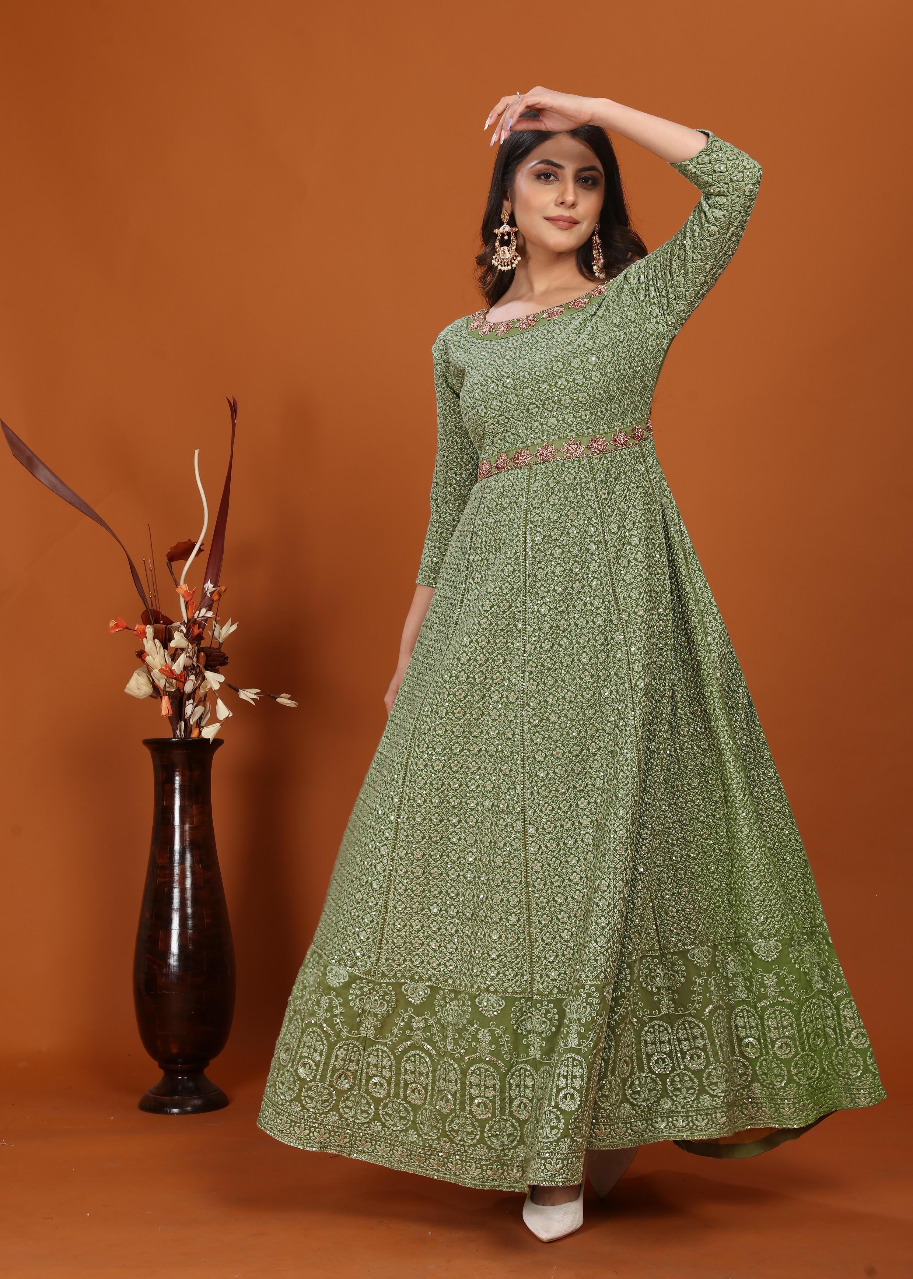 Premium Fox With Heavy Embroidery Inner Stiched kurti