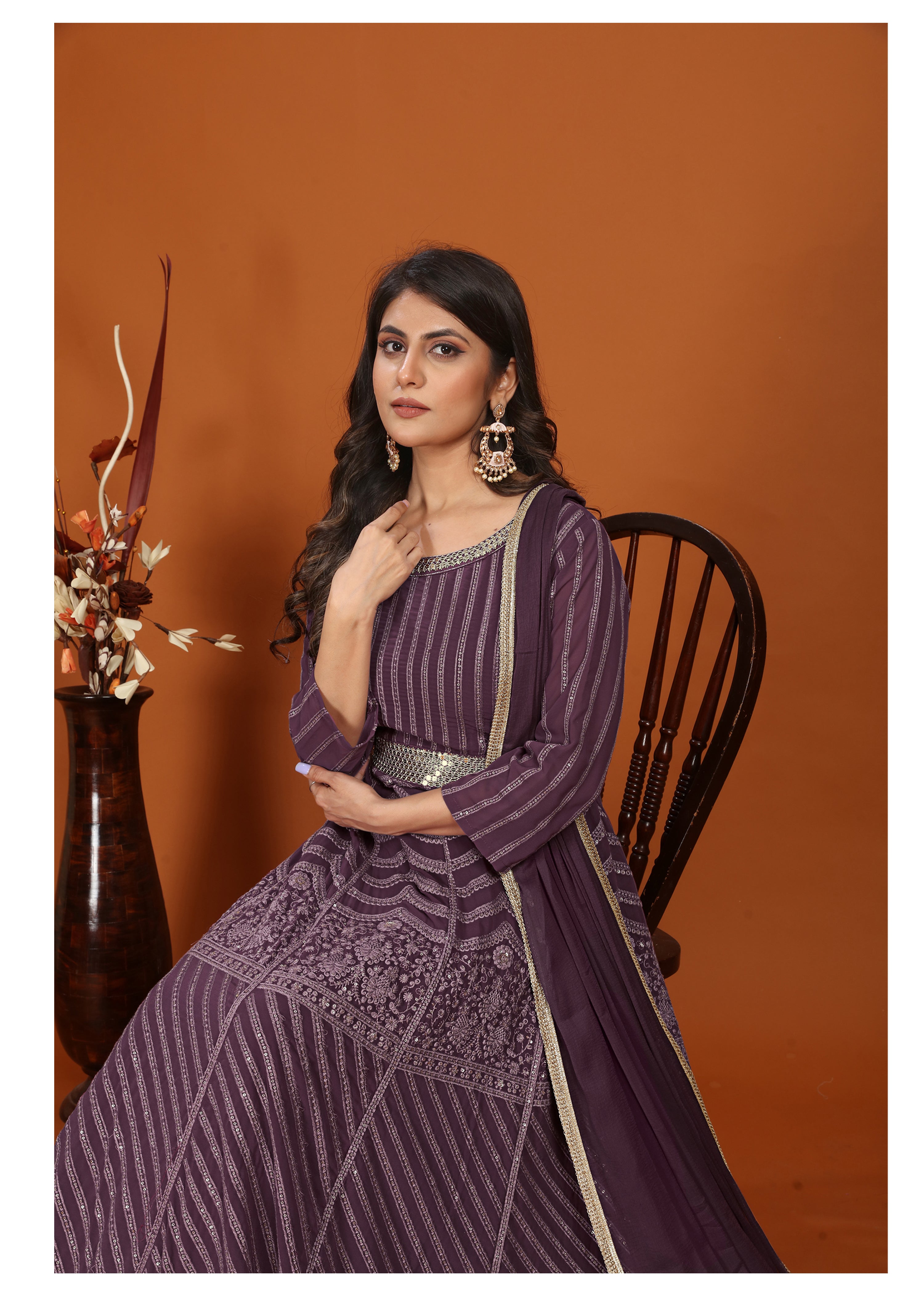 Clothiks Premium Fox With Heavy Embroidery Inner Stiched kurti