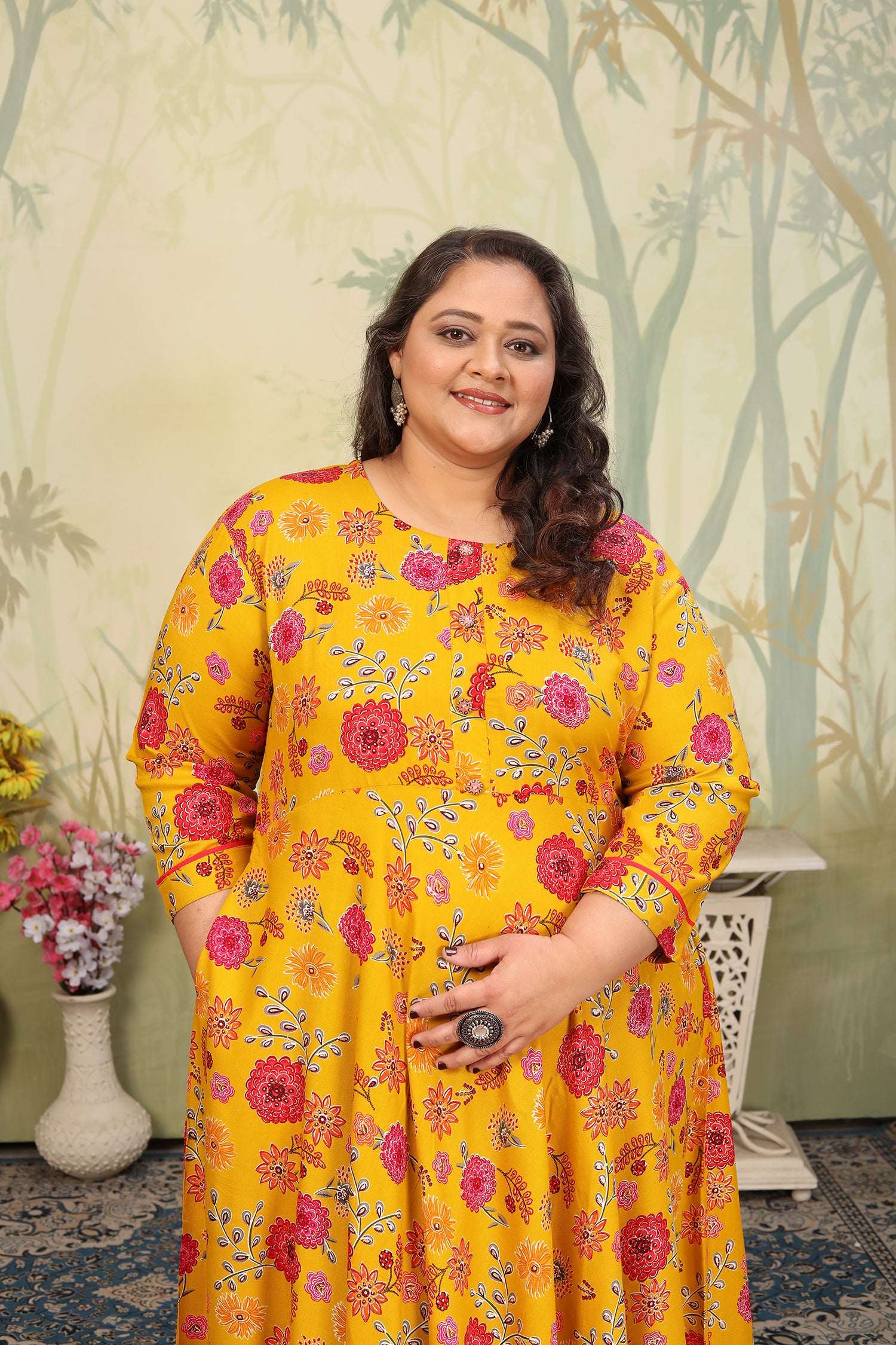Clothiks Premium Riyon export quality Long  Kurti