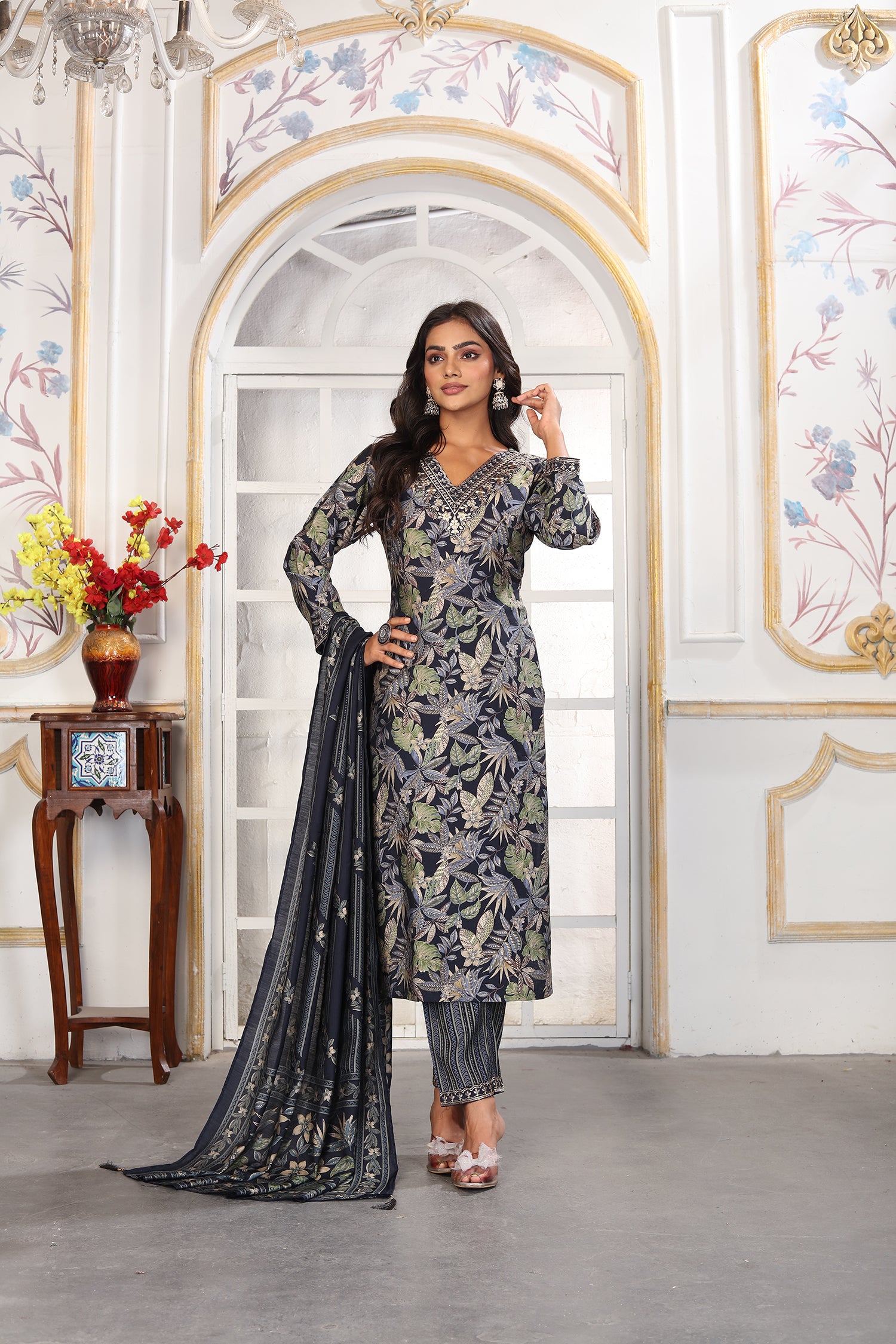 Clothiks Premium Riyon Export Quality Embroidery Full stiched kurti
