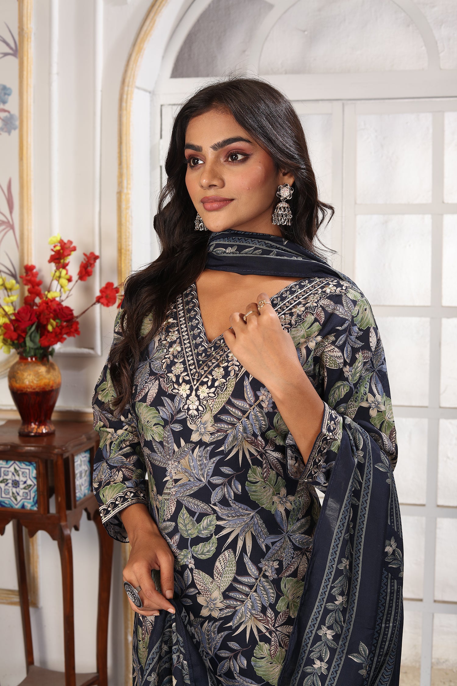 Clothiks Premium Riyon Export Quality Embroidery Full stiched kurti