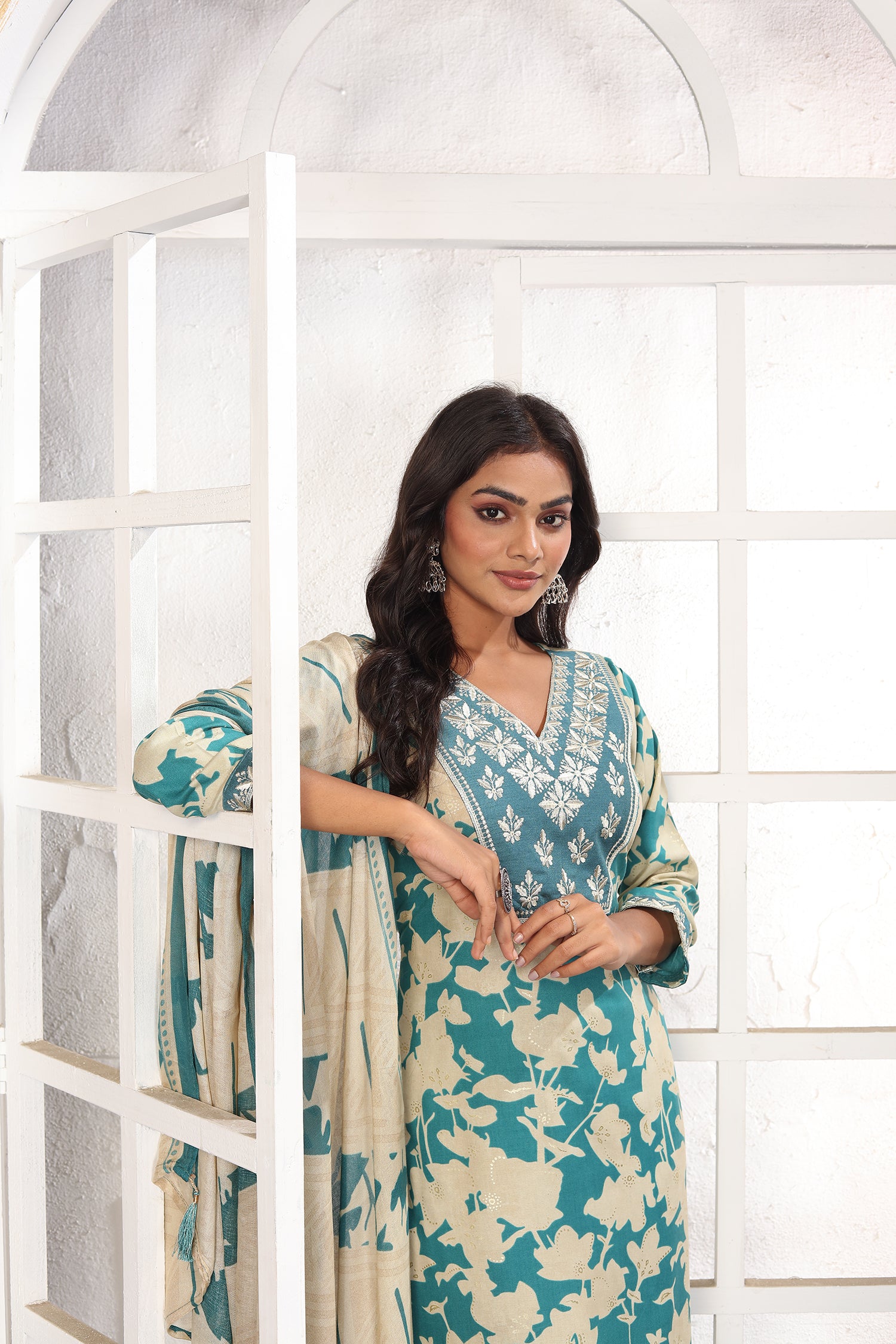 Clothiks Premium Chanderi Export Quality Embroidery Full stiched kurti