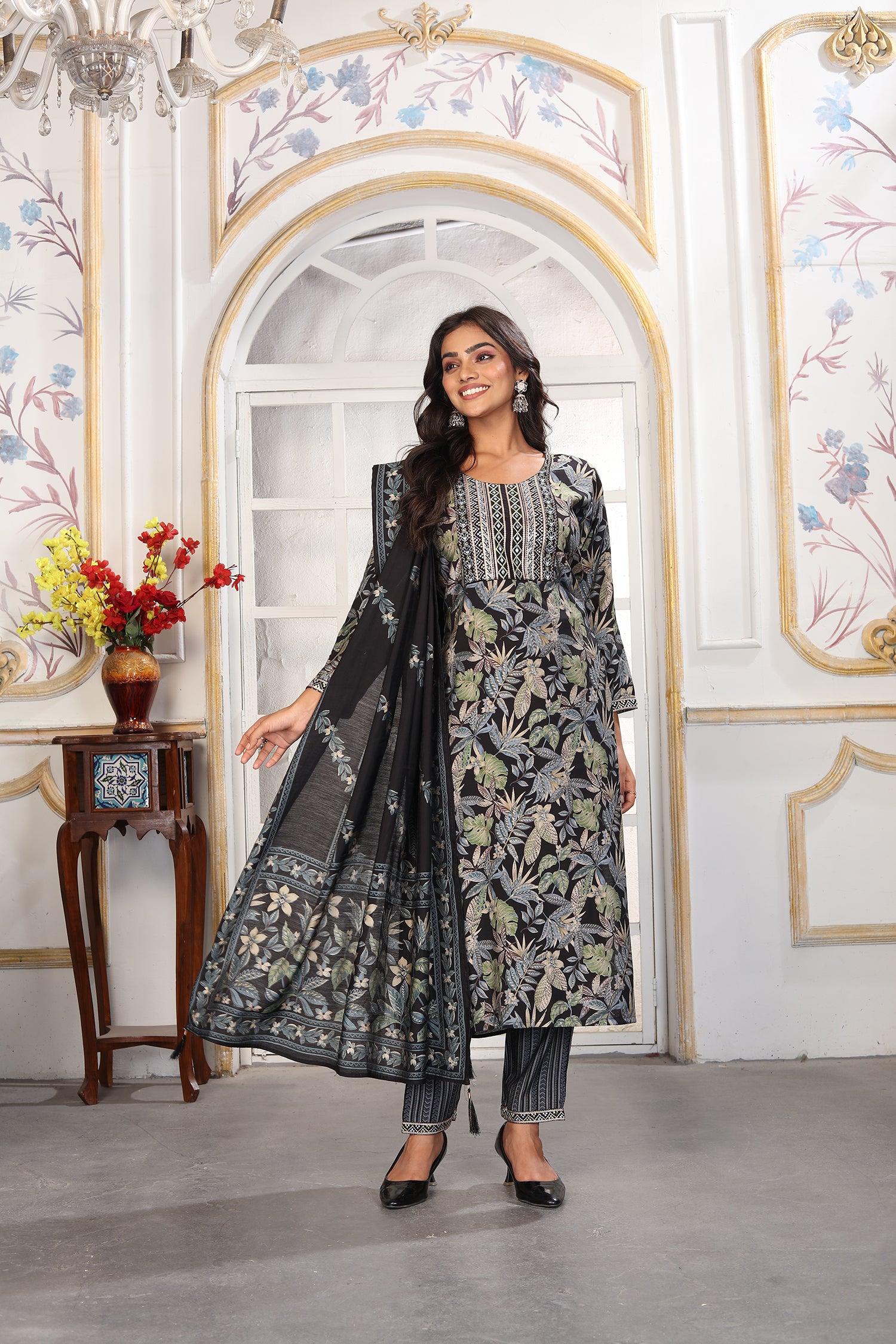 Clothiks Premium Chanderi Export Quality Embroidery Full stiched kurti