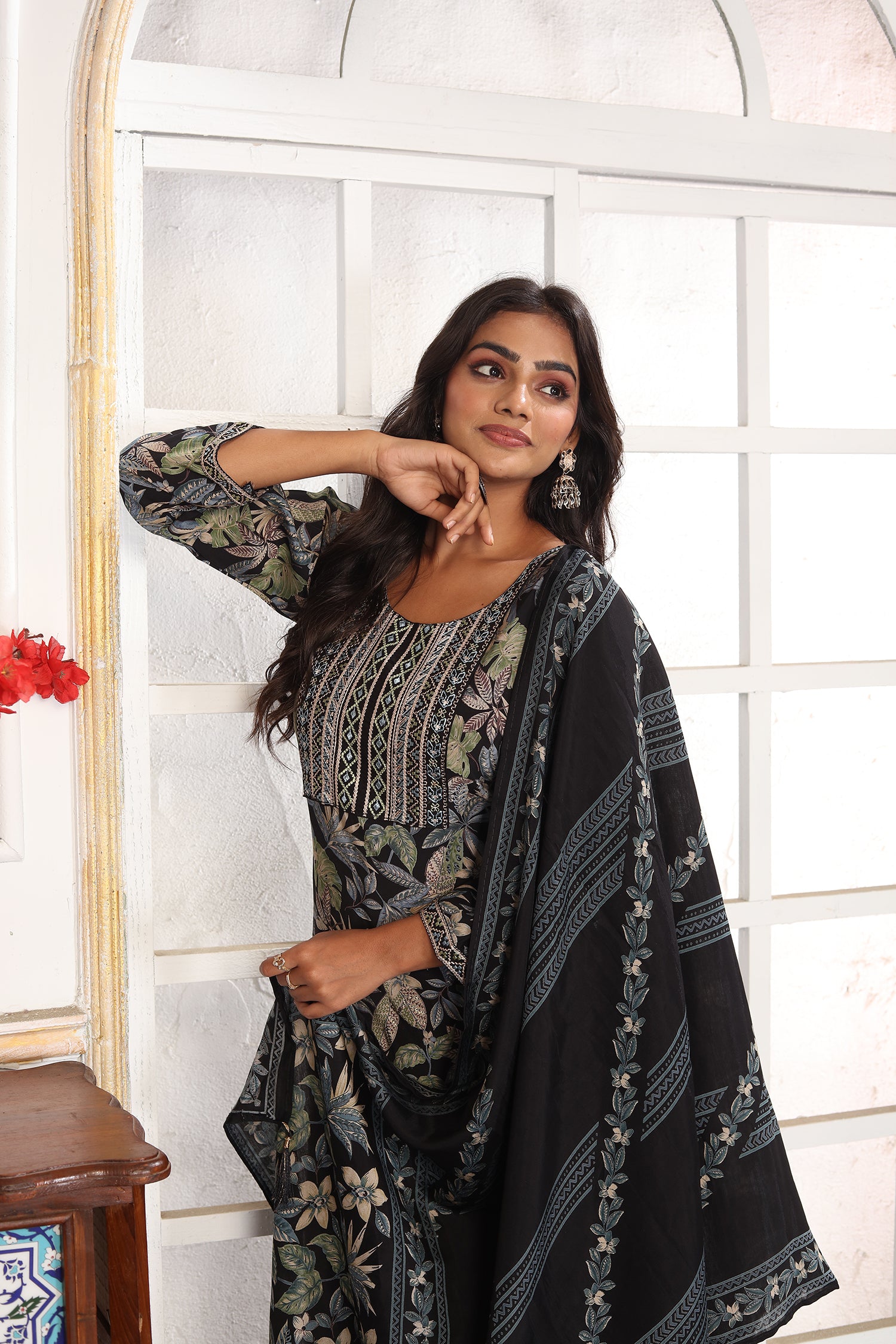 Clothiks Premium Chanderi Export Quality Embroidery Full stiched kurti