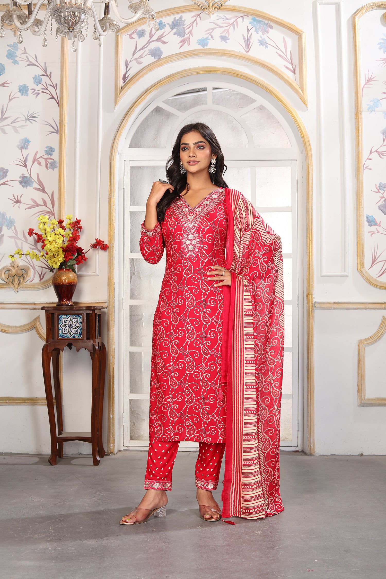 Clothiks Premium Chanderi Export Quality Embroidery Full stiched kurti