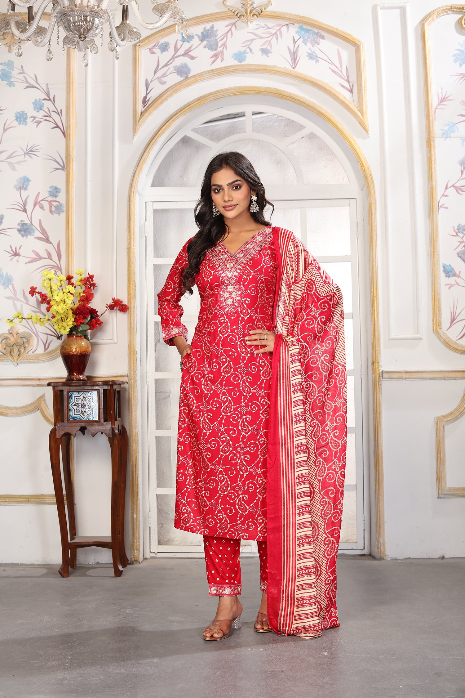 Clothiks Premium Chanderi Export Quality Embroidery Full stiched kurti