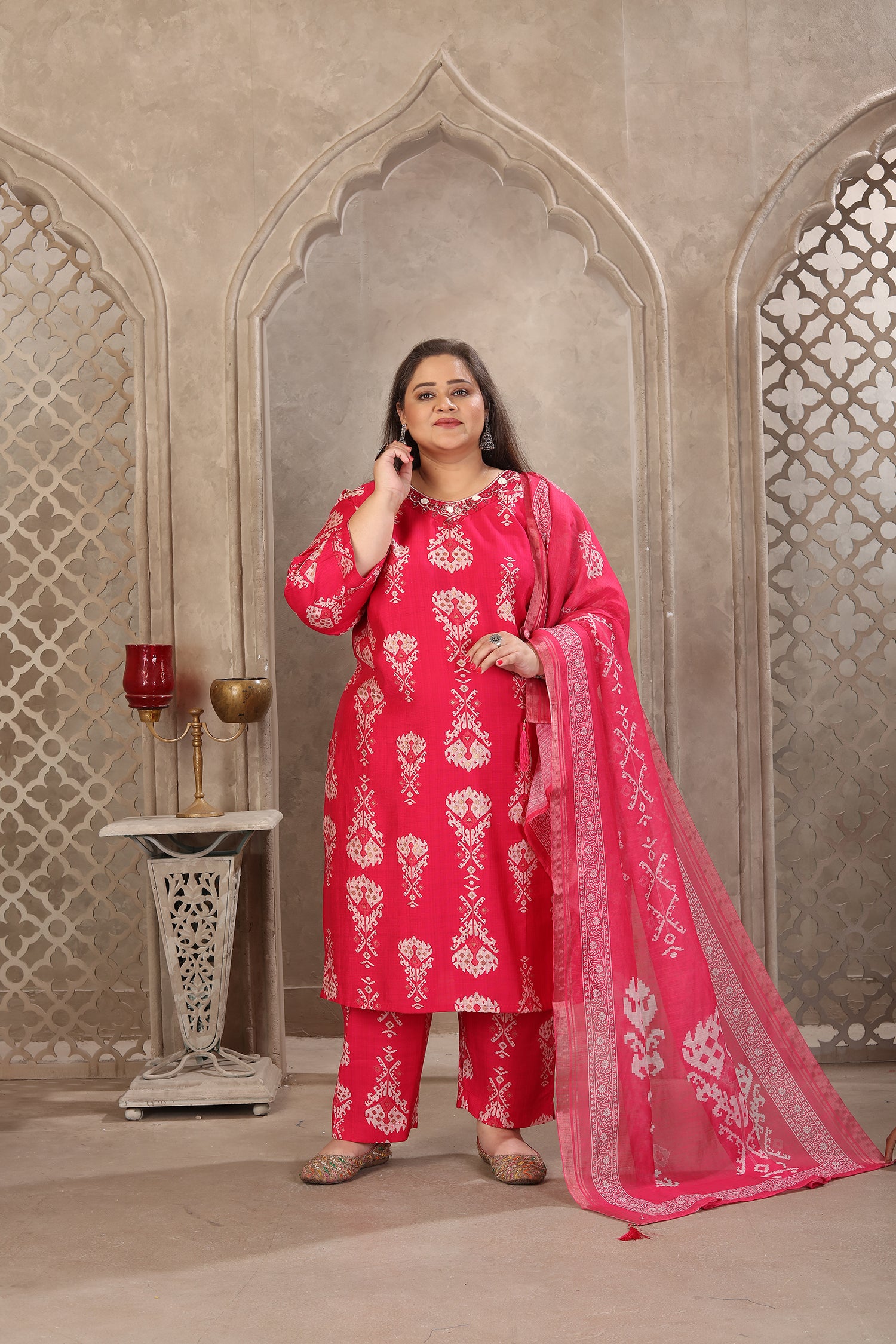Clothiks Premium Lichi Viscose Export Quality With Handwork kurti