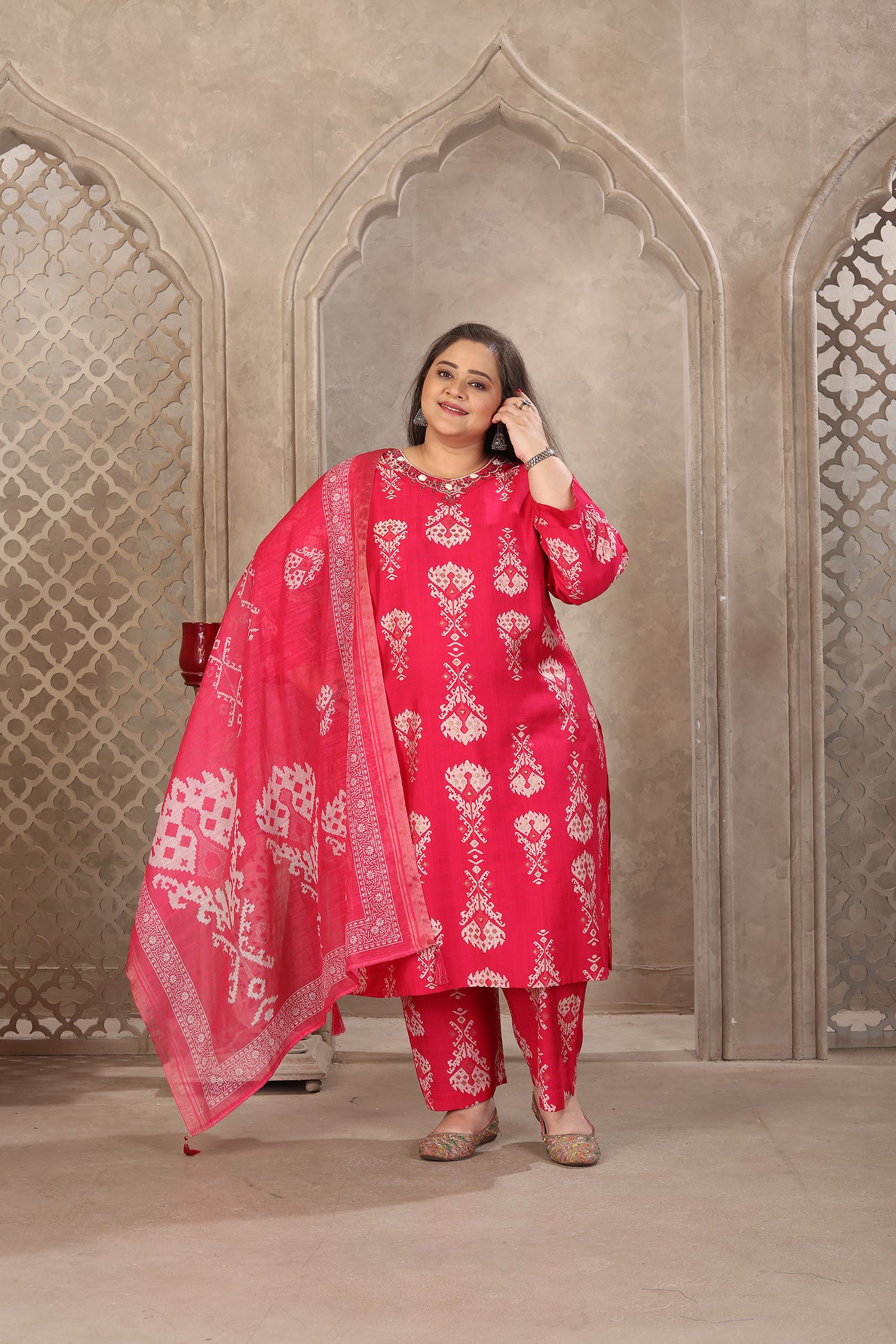 Clothiks Premium Lichi Viscose Export Quality With Handwork kurti