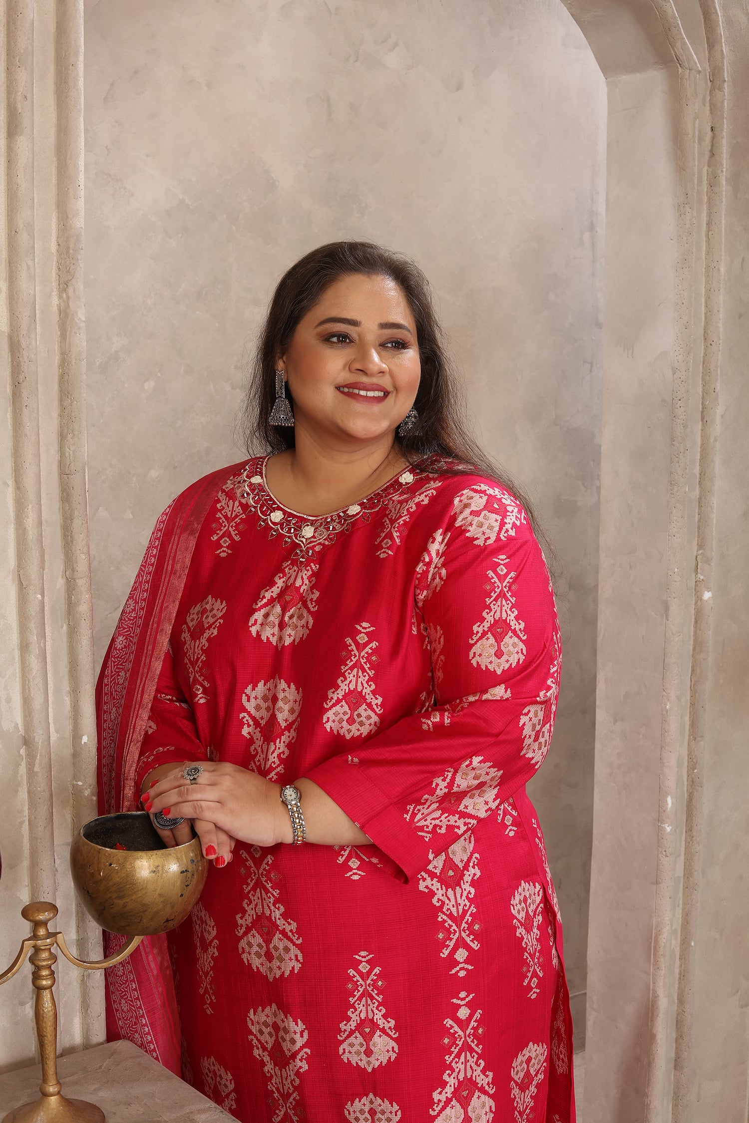 Clothiks Premium Lichi Viscose Export Quality With Handwork kurti