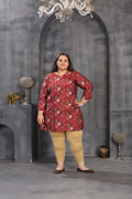 Clothiks Premium Chanderi Export Quality Embroidery Full stiched kurti