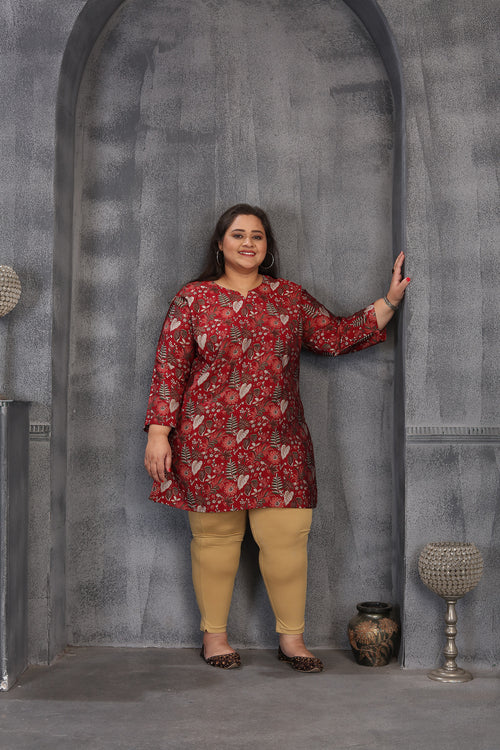 Clothiks Premium Chanderi Export Quality Embroidery Full stiched kurti