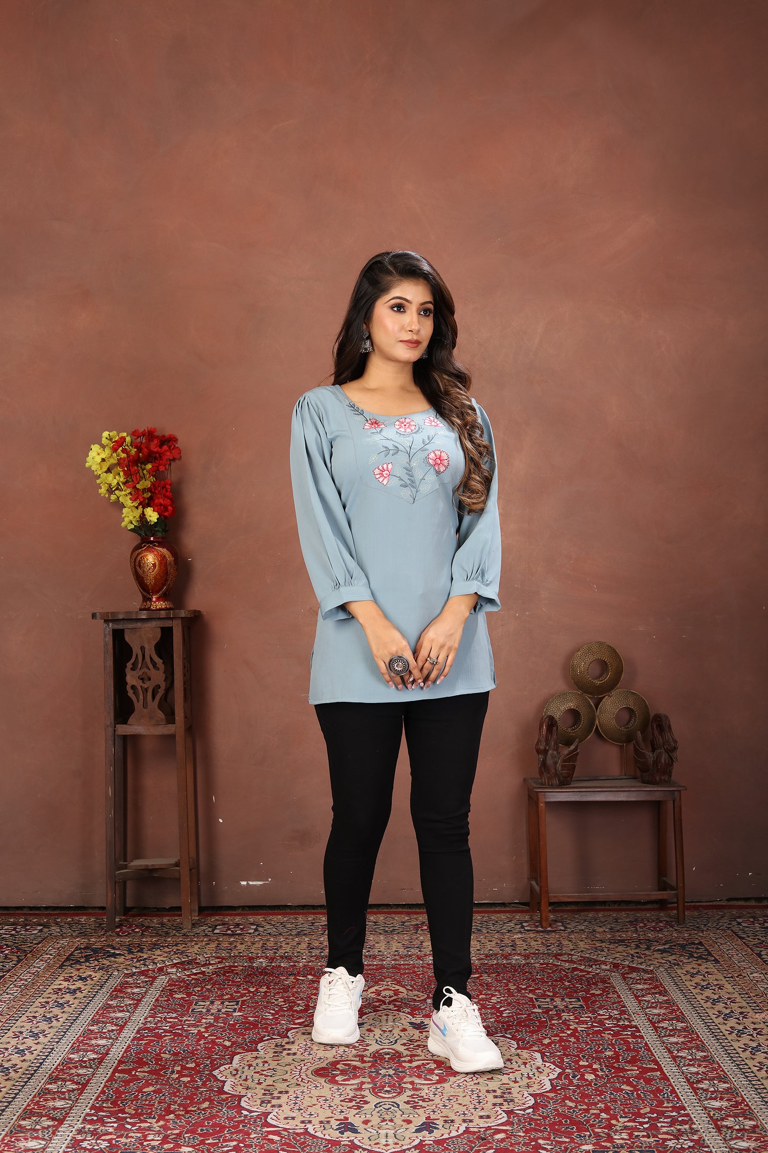 Clothiks Rinkal Cotton With Embroidery Work kurti