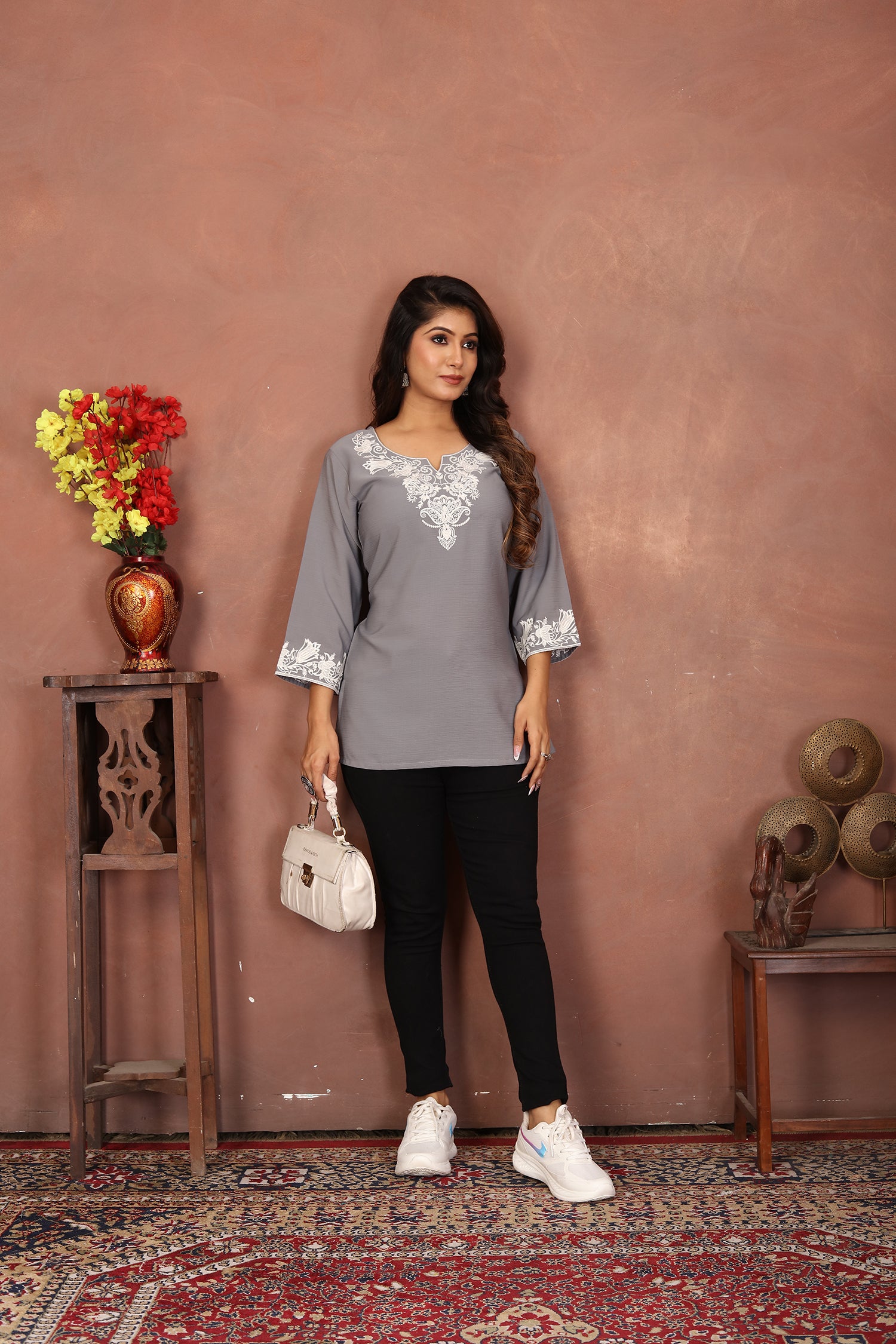Clothiks Rinkal Cotton With Embroidery Work kurti