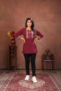 Clothiks Rinkal Cotton With Embroidery Work kurti