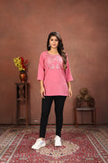 Clothiks Rinkal Cotton With Embroidery Work kurti