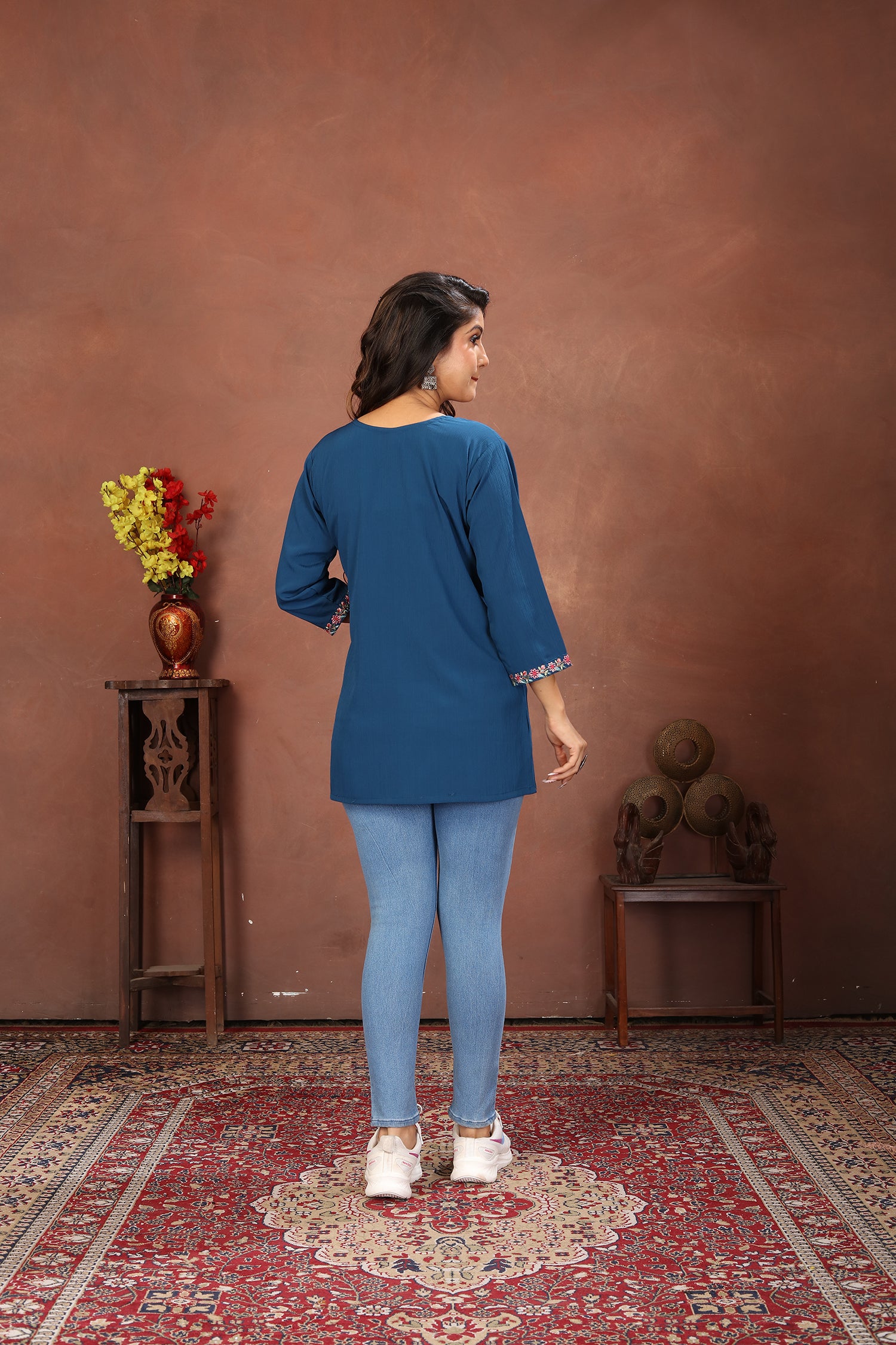 Clothiks Rinkal Cotton With Embroidery Work kurti