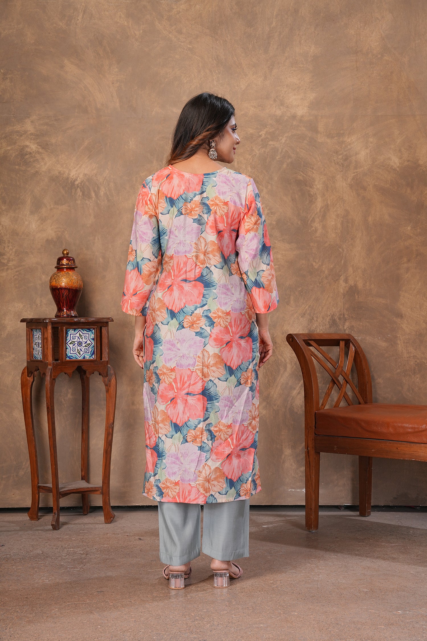 Clothiks Premium Chanderi Export Quality Handwork Full stiched kurti