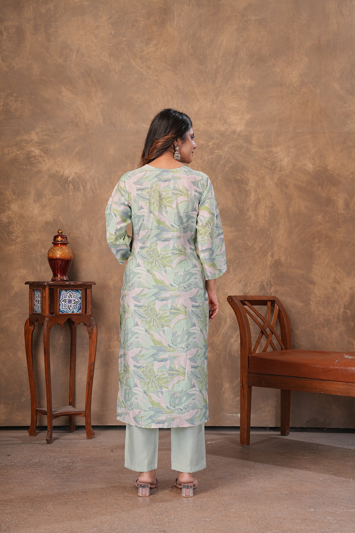 Clothiks Premium Chanderi Export Quality Handwork Full stiched kurti