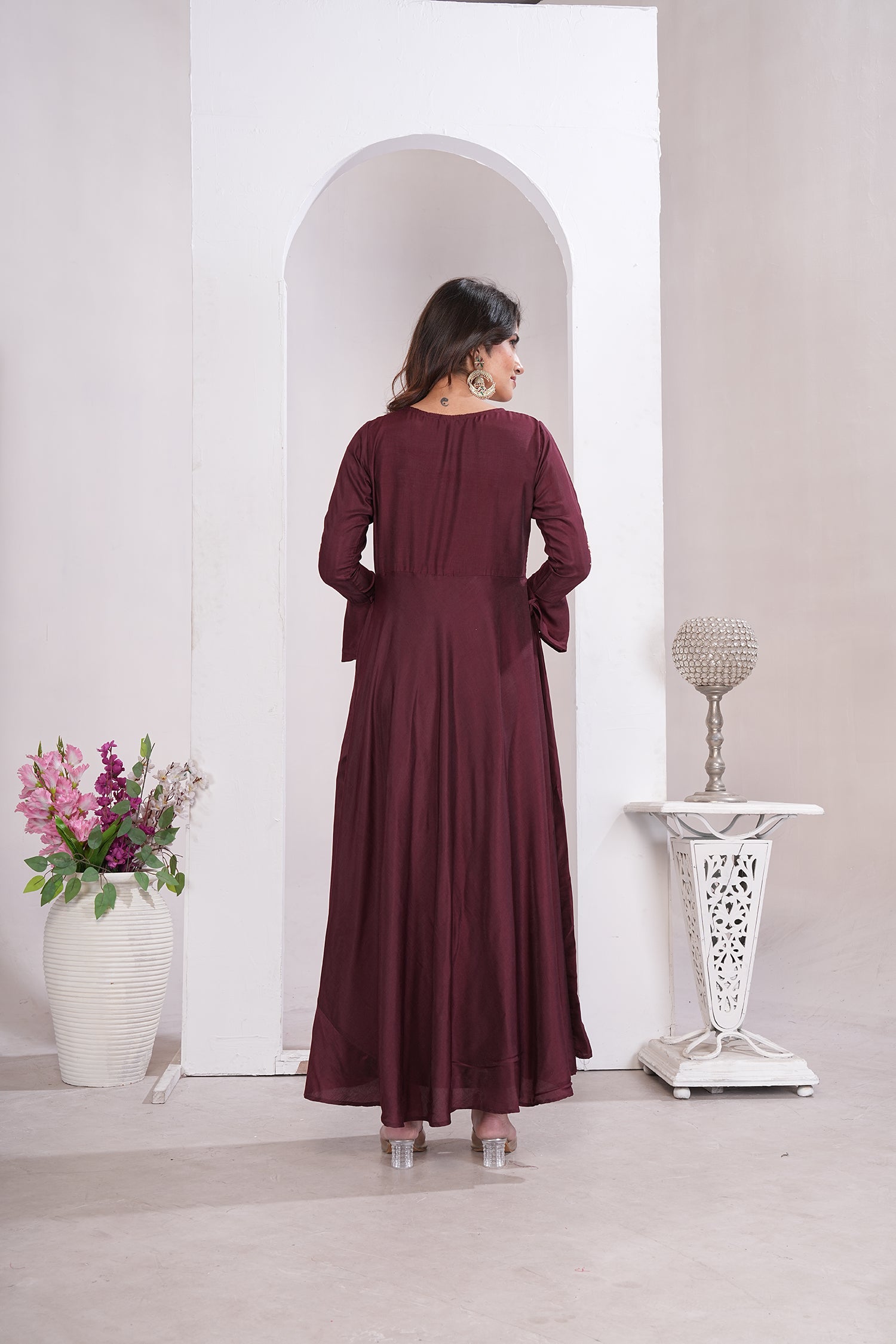 Clothiks Heavy Maslin With Heavy Embroidery Cotton Inner Stiched kurti