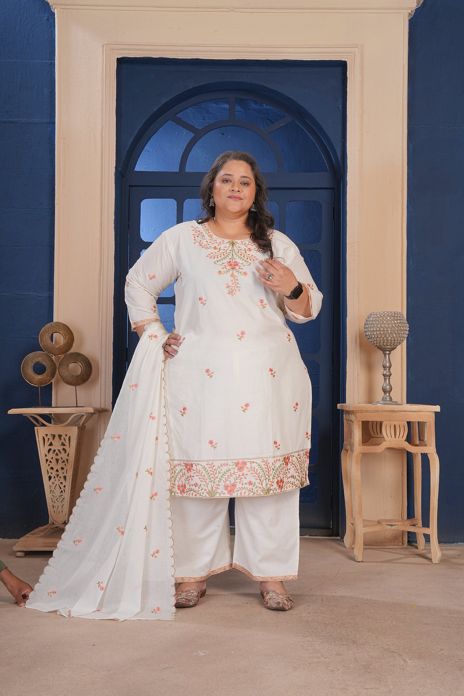 Clothiks Premium Pure Cotton Export Quality With Embroidery and Cotton Inner kurti