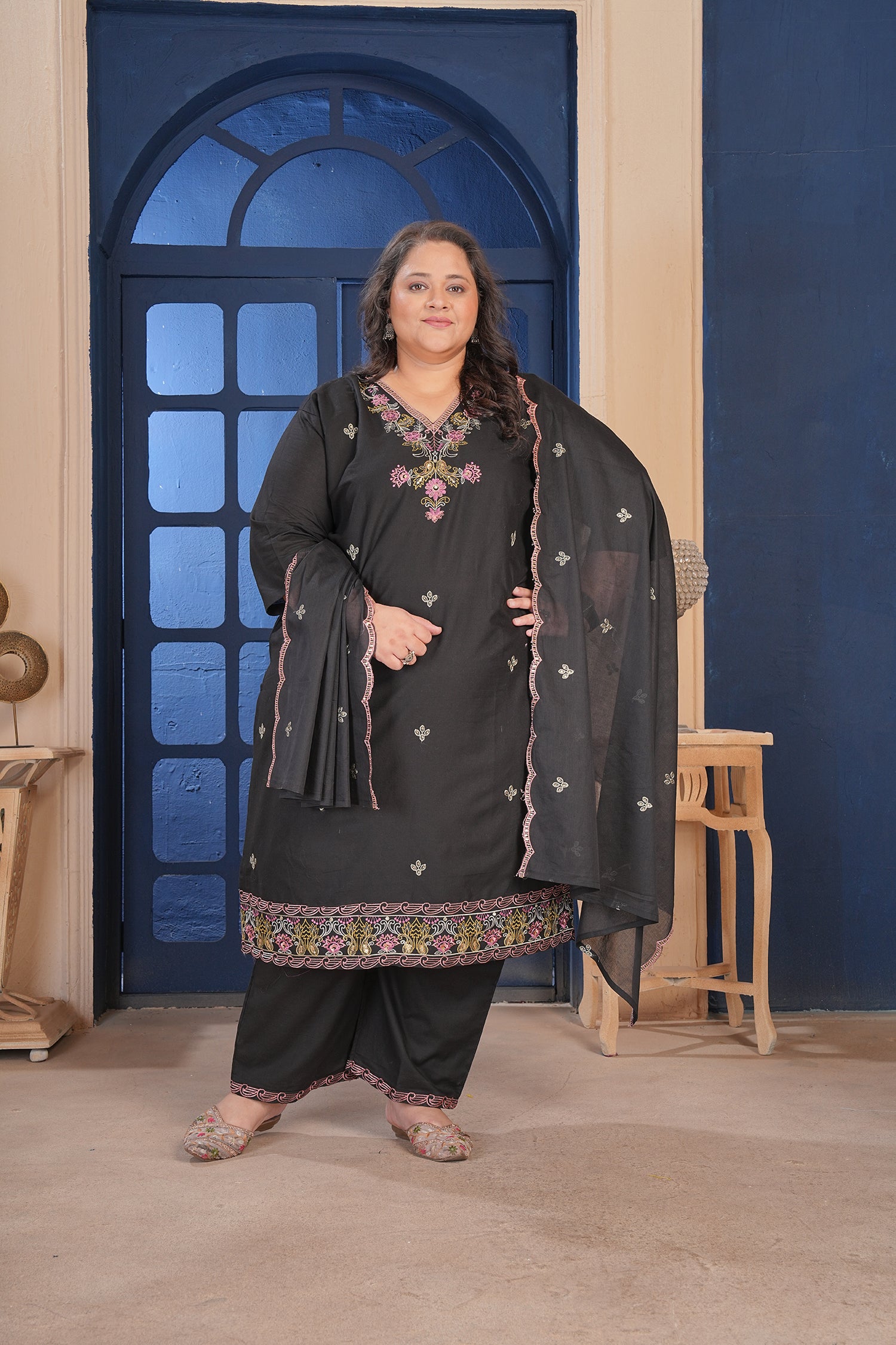 Clothiks Premium Pure Cotton Export Quality With Embroidery and Cotton Inner kurti