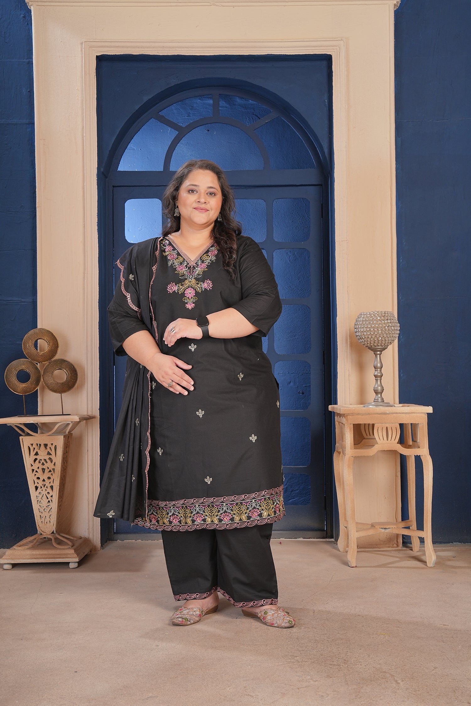 Clothiks Premium Pure Cotton Export Quality With Embroidery and Cotton Inner kurti