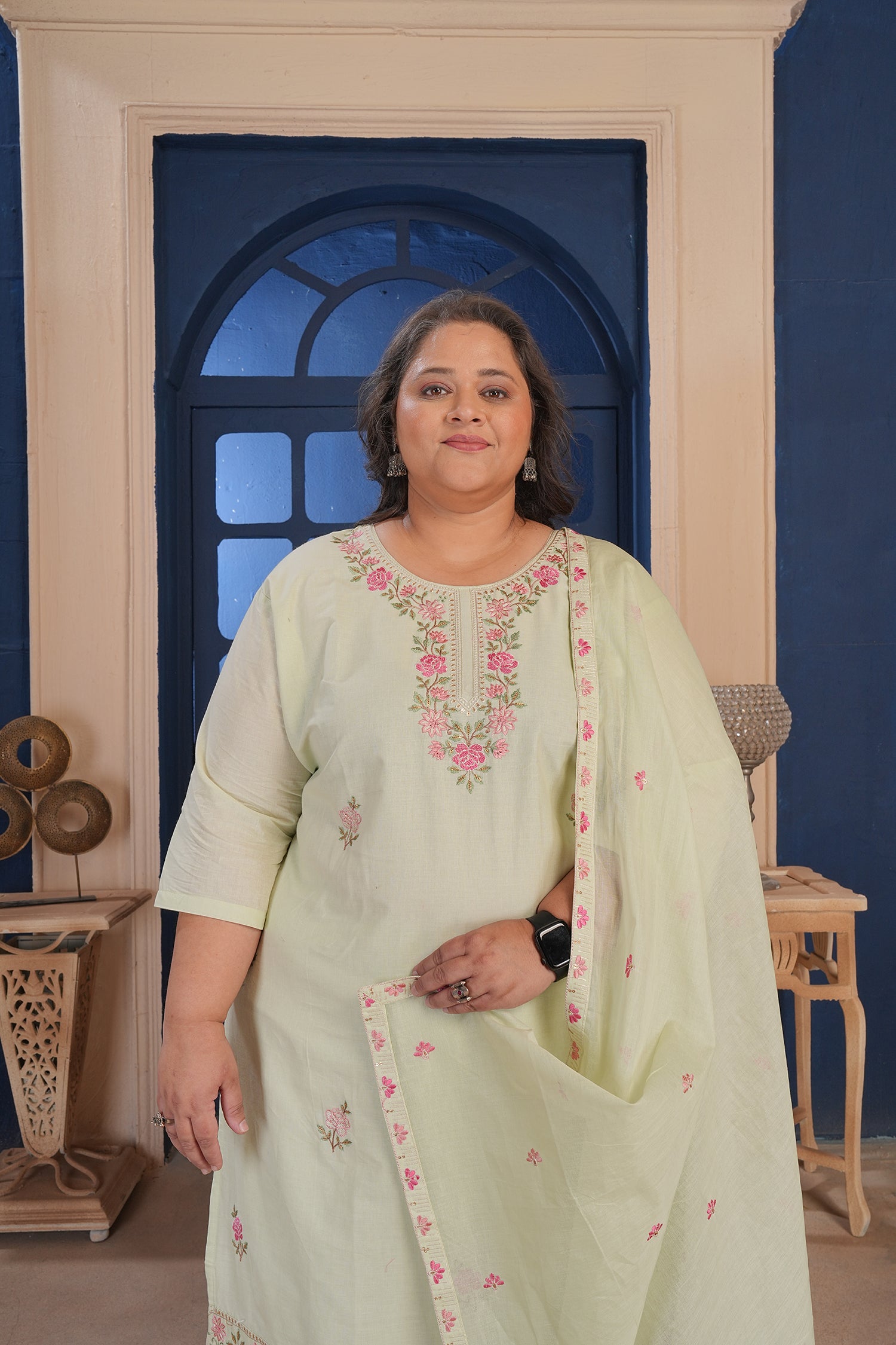 Clothiks Premium Pure Cotton Export Quality With Embroidery and Cotton Inner kurti
