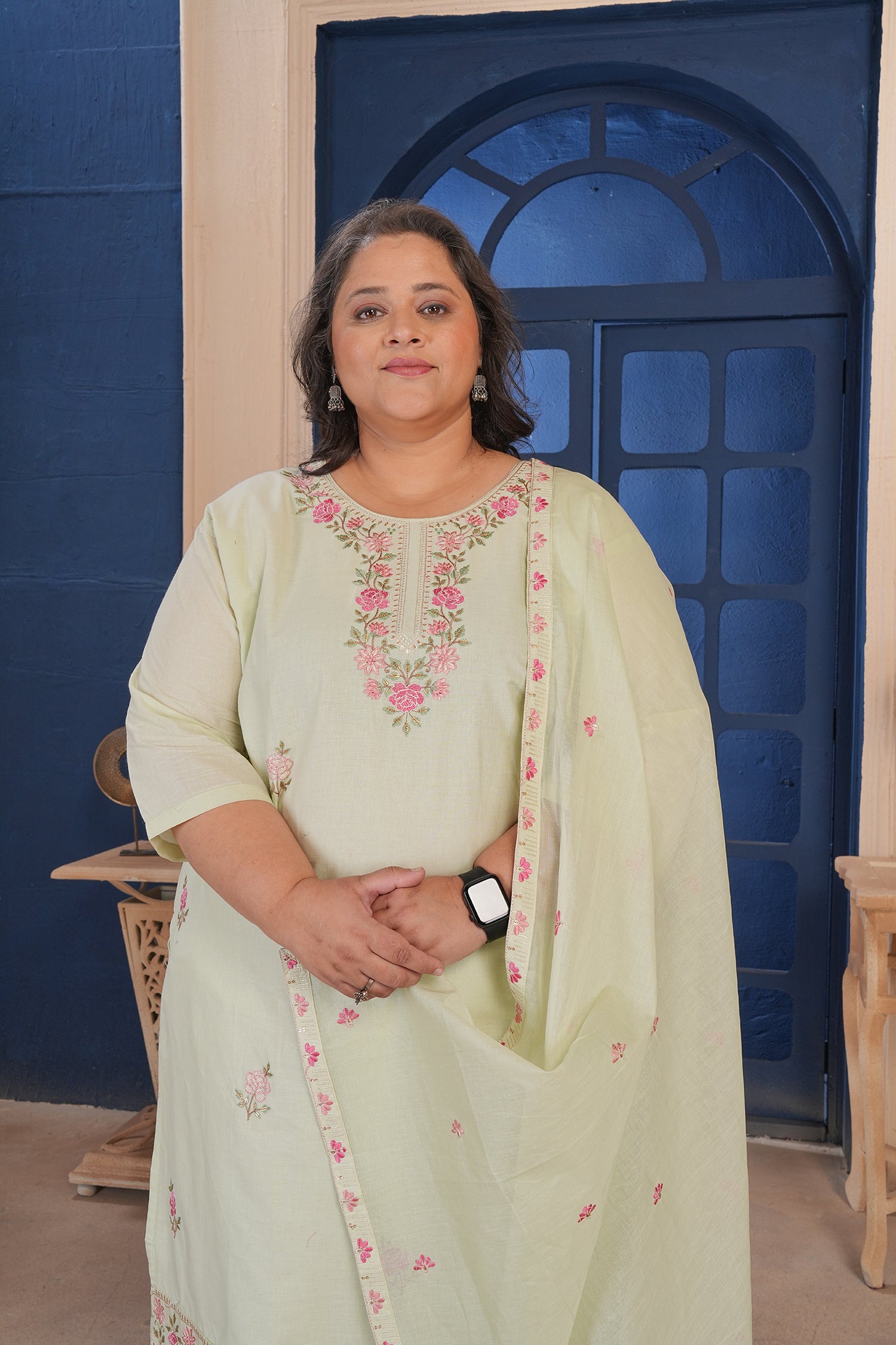 Clothiks Premium Pure Cotton Export Quality With Embroidery and Cotton Inner kurti
