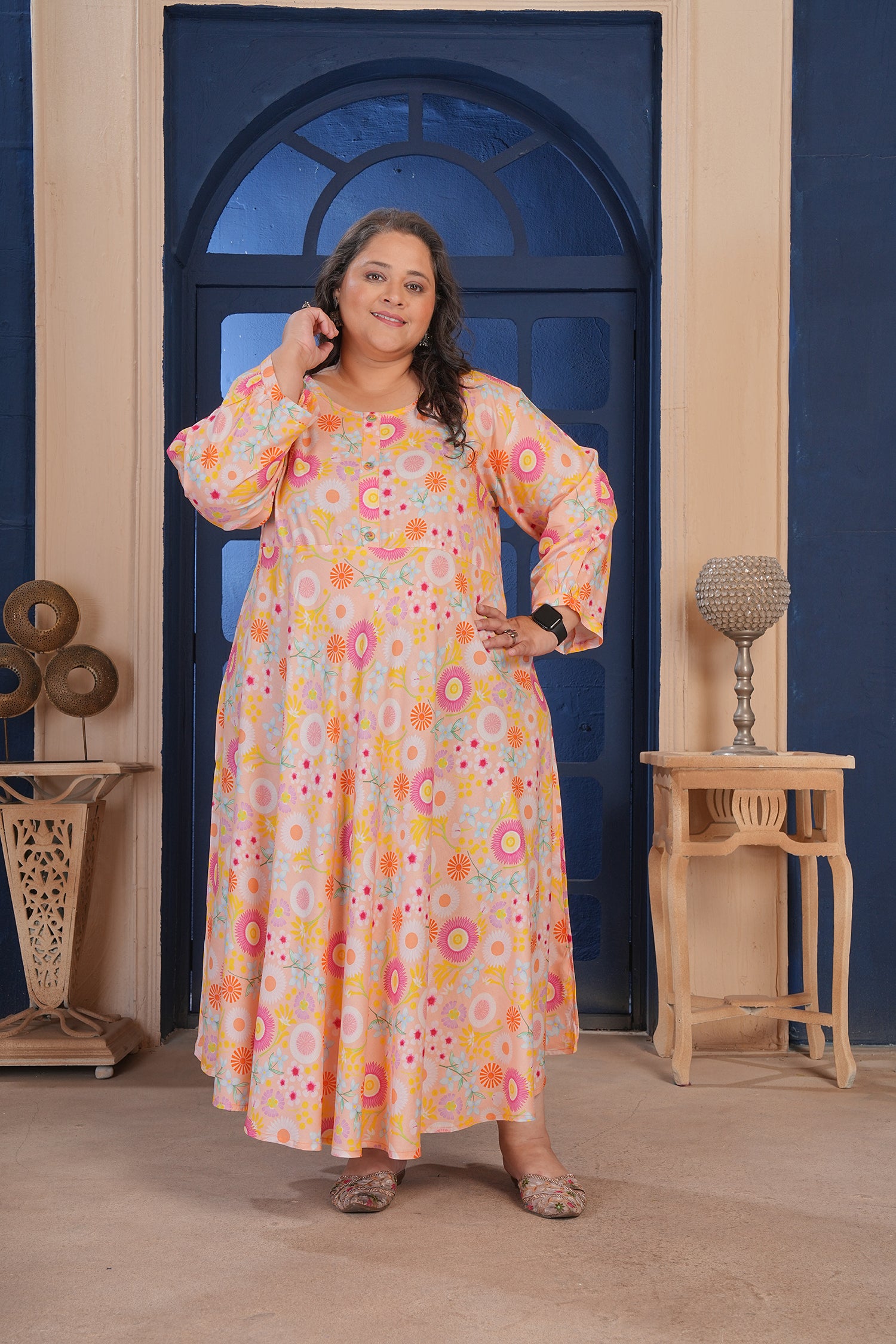 Clothiks Premium Riyon export quality Long  Kurti
