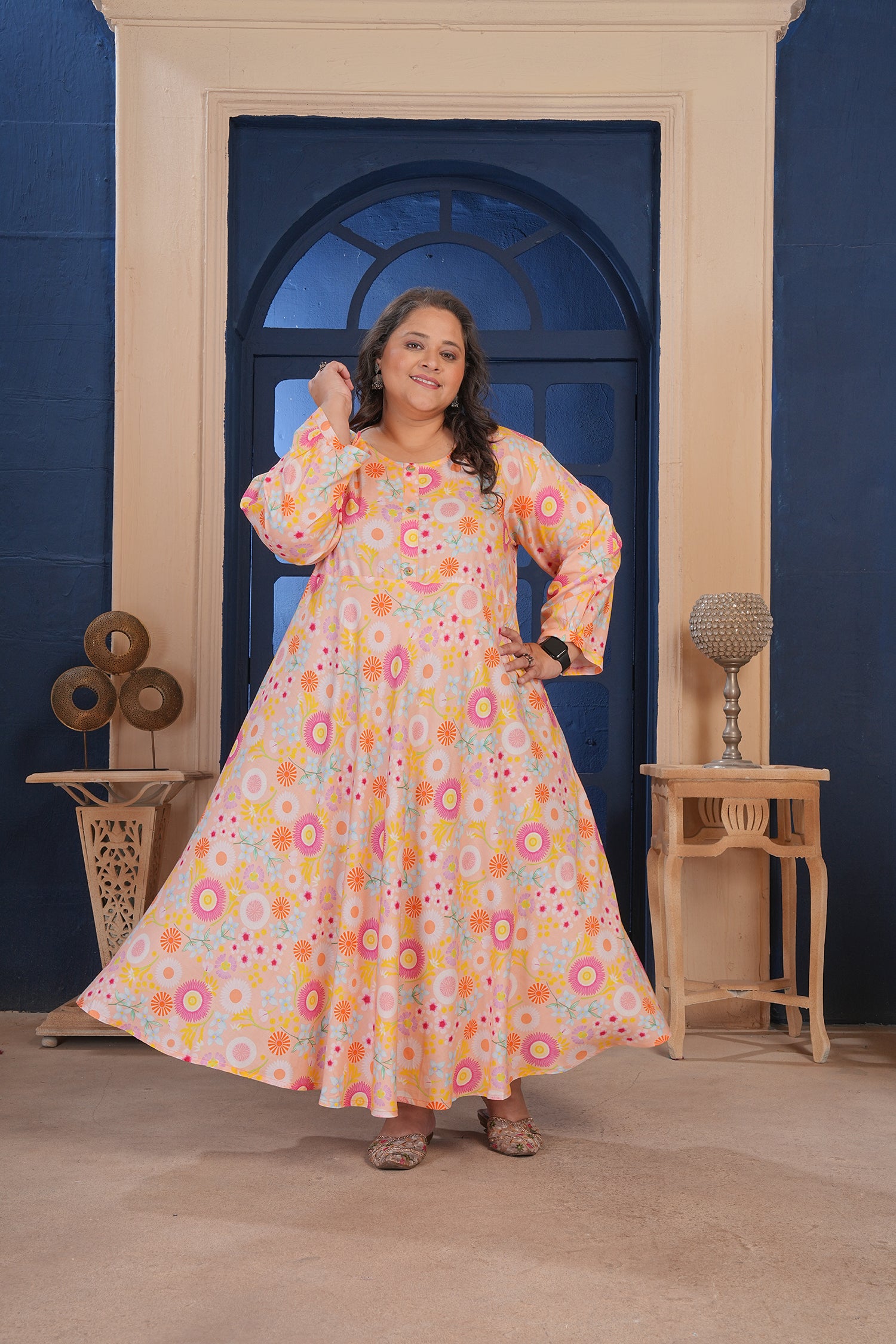 Clothiks Premium Riyon export quality Long  Kurti