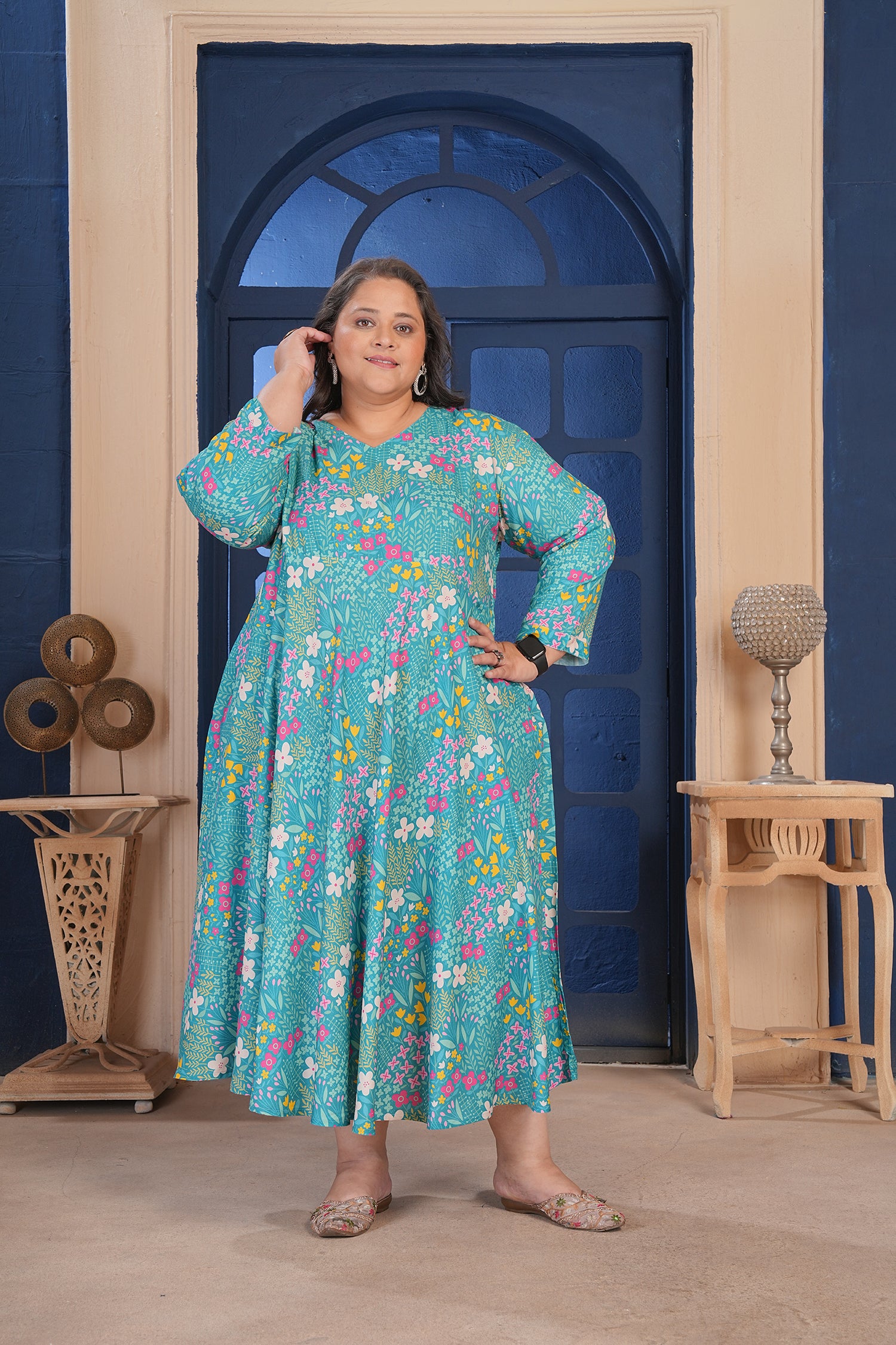 Clothiks Premium Riyon export quality Long  Kurti