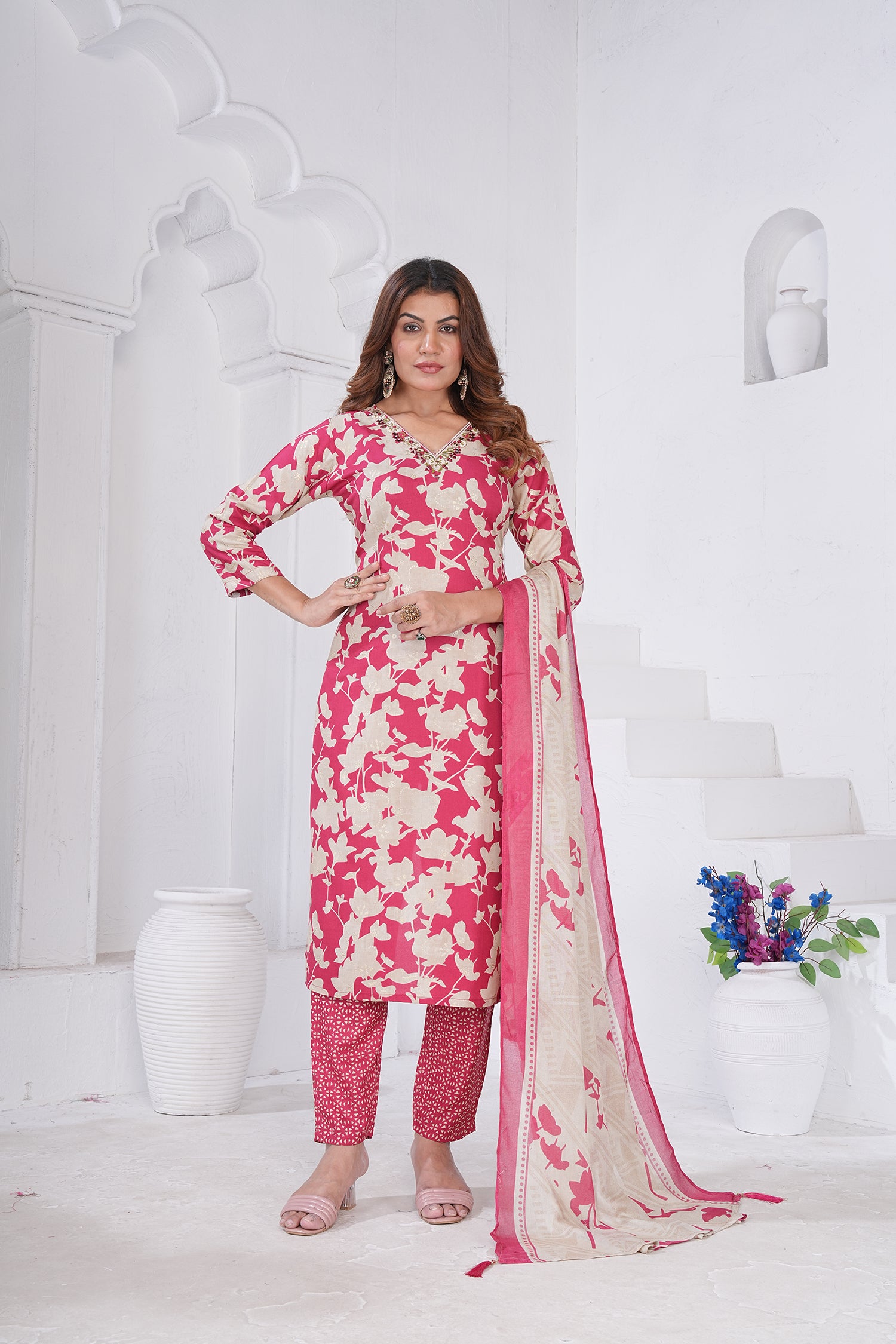 Clothiks Premium Riyon Export Quality Handwork Full stiched kurti