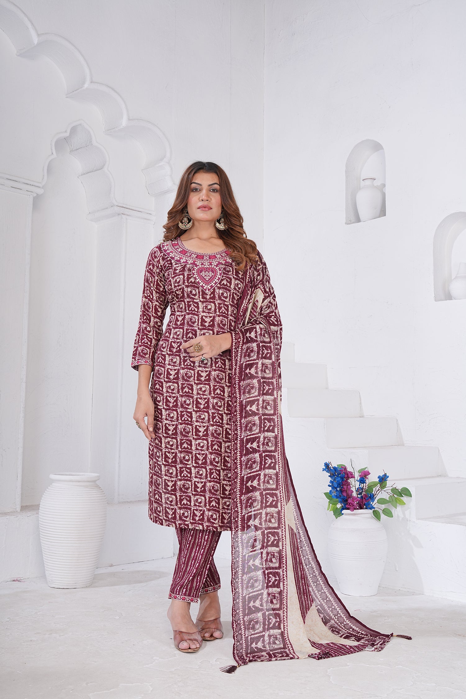 Clothiks Premium Riyon Export Quality Handwork Full stiched kurti
