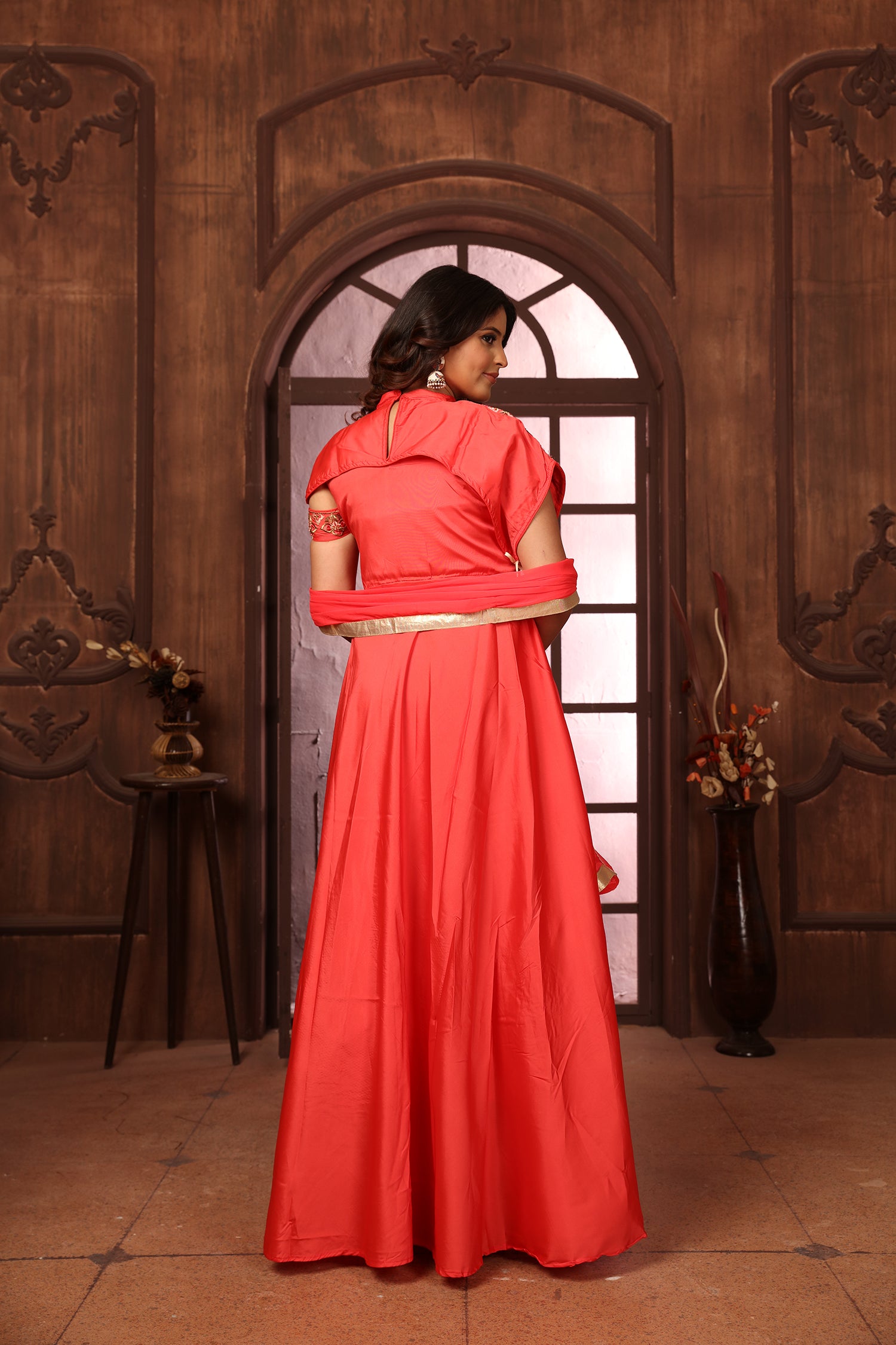 Clothiks Triva Silk With Heavy Embroidery Inner Stiched goan