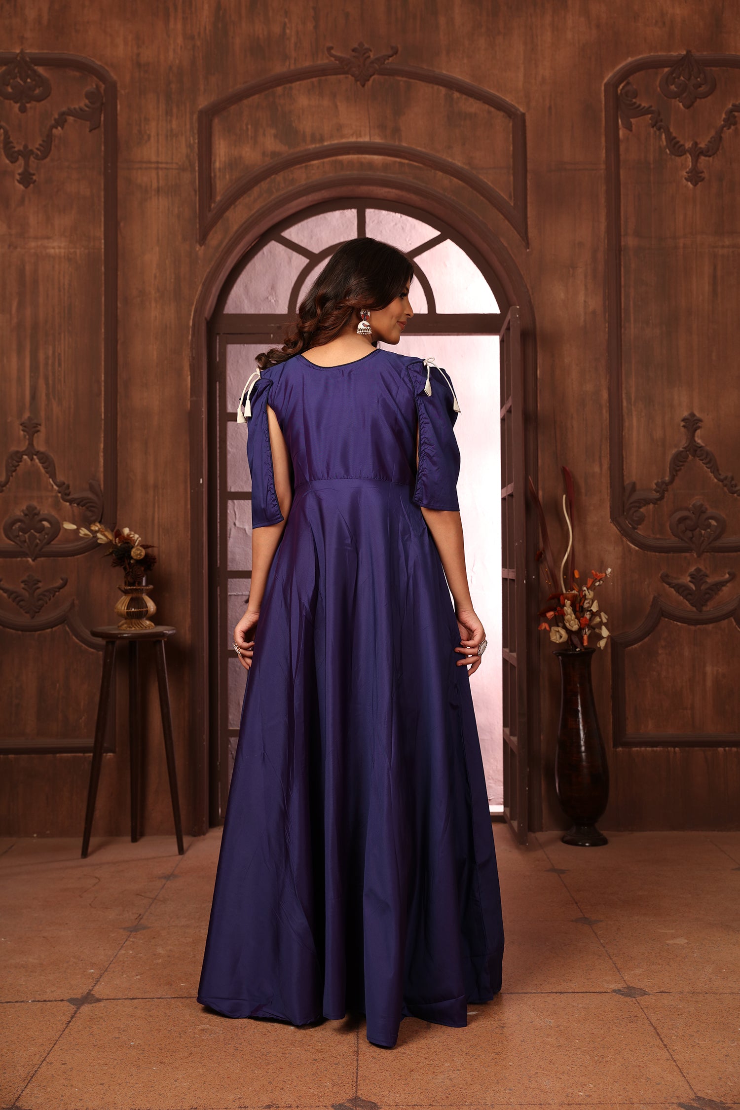 Clothiks Triva Silk With Heavy Embroidery Inner Stiched goan