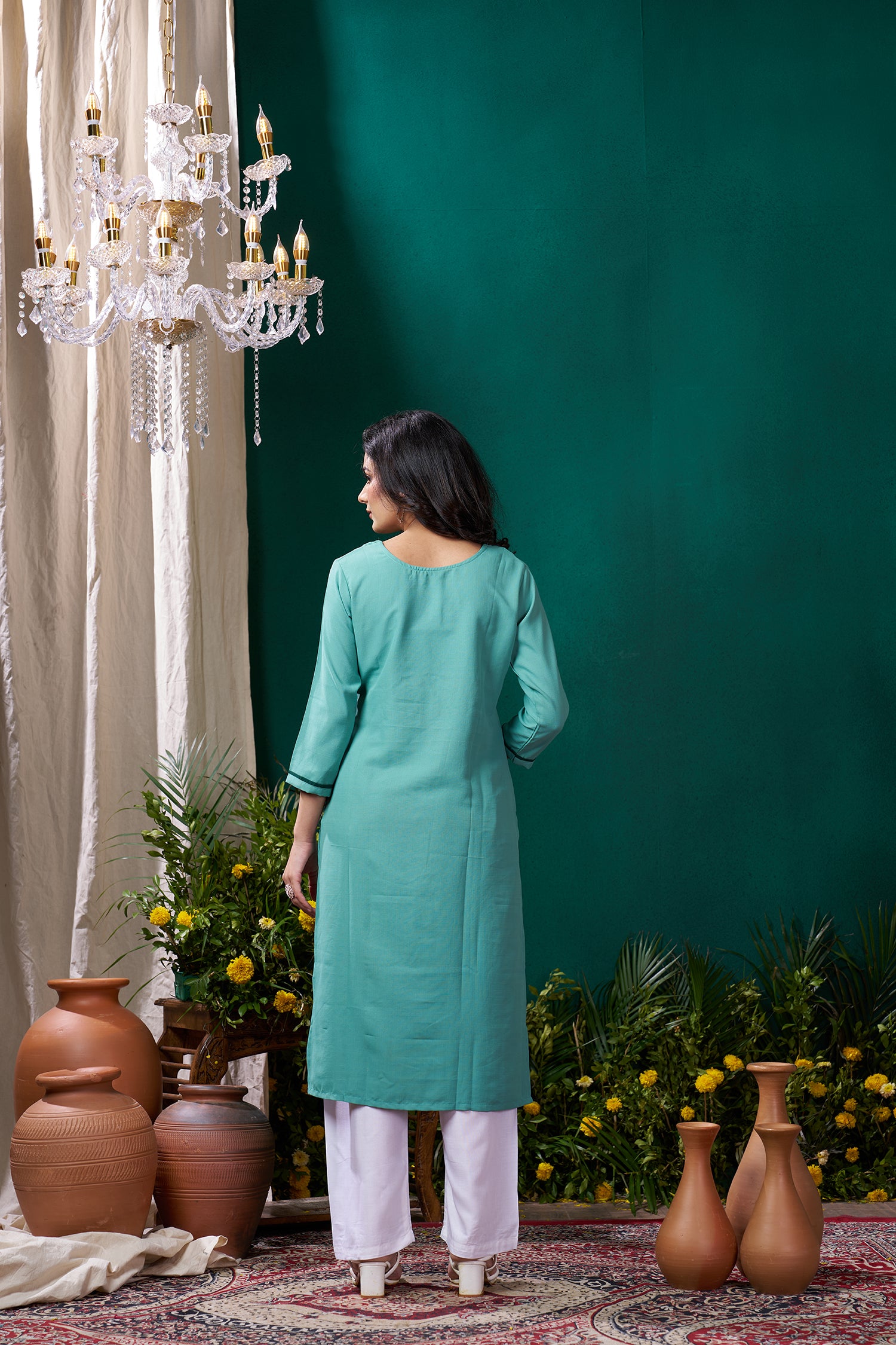 Clothiks Maaza Cotton Handwork with Pocket kurti