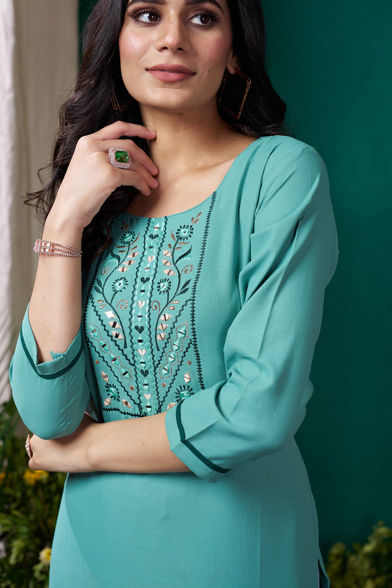 Clothiks Maaza Cotton Handwork with Pocket kurti