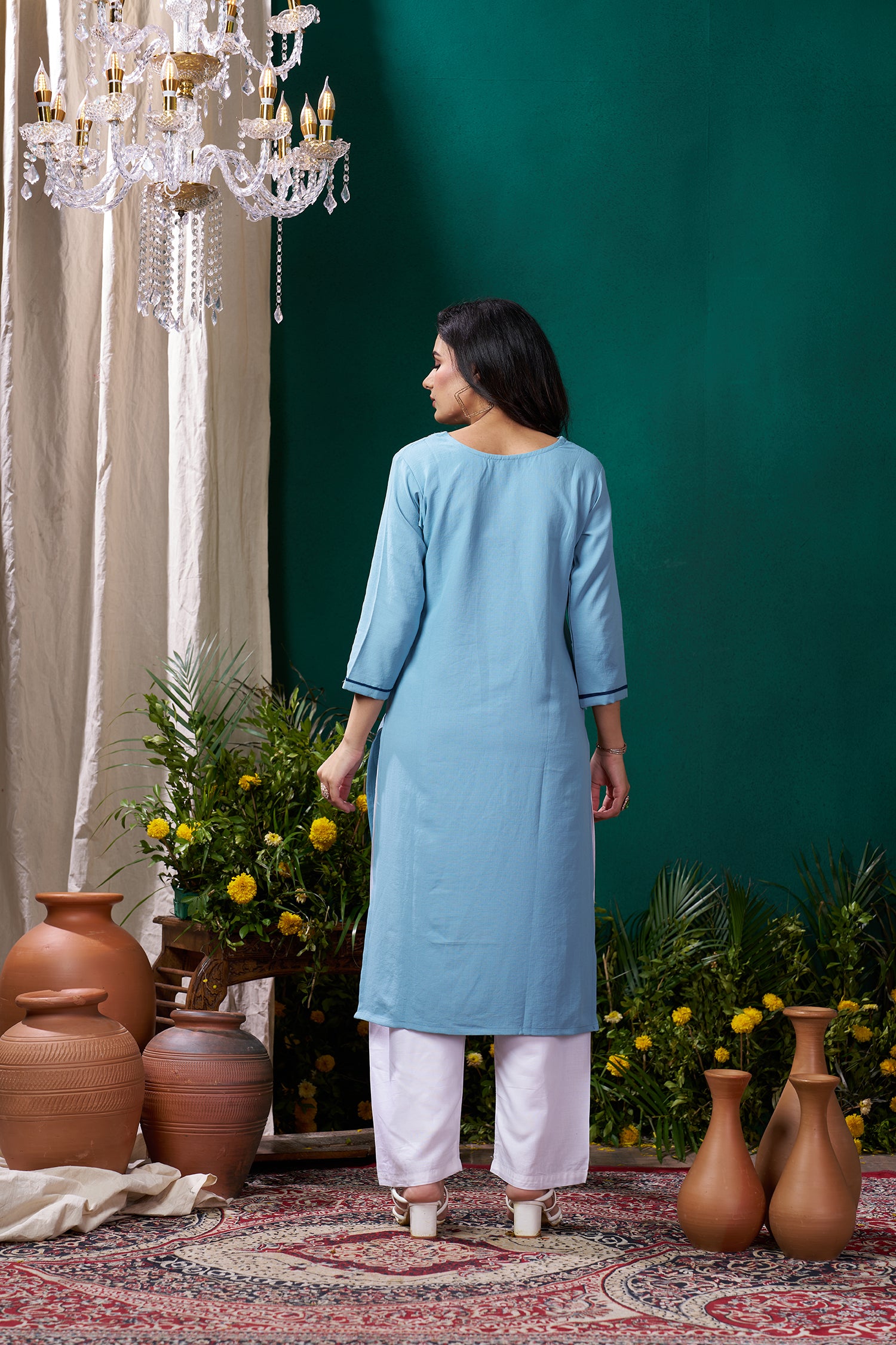 Clothiks Maaza Cotton Handwork with Pocket kurti