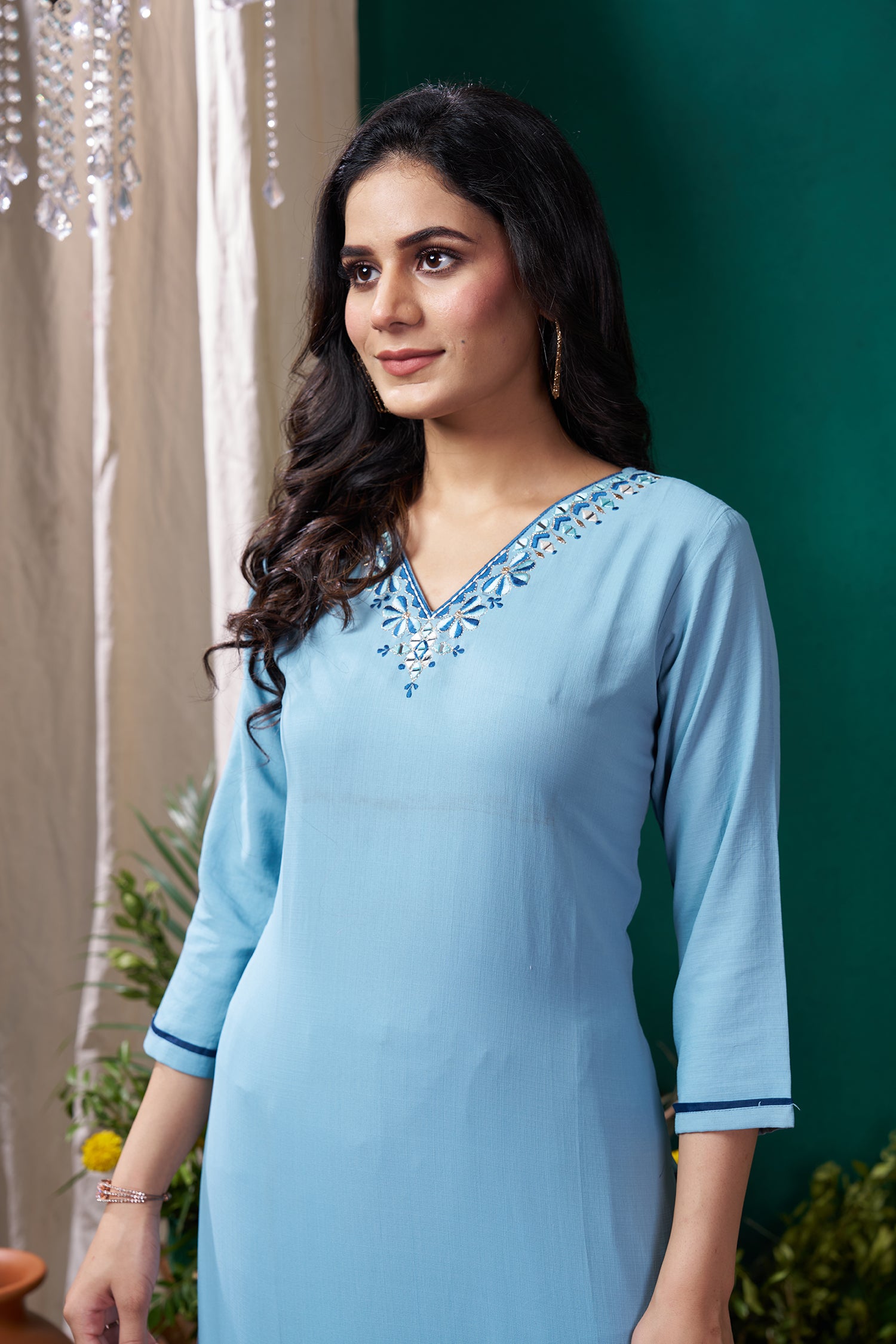 Clothiks Maaza Cotton Handwork with Pocket kurti