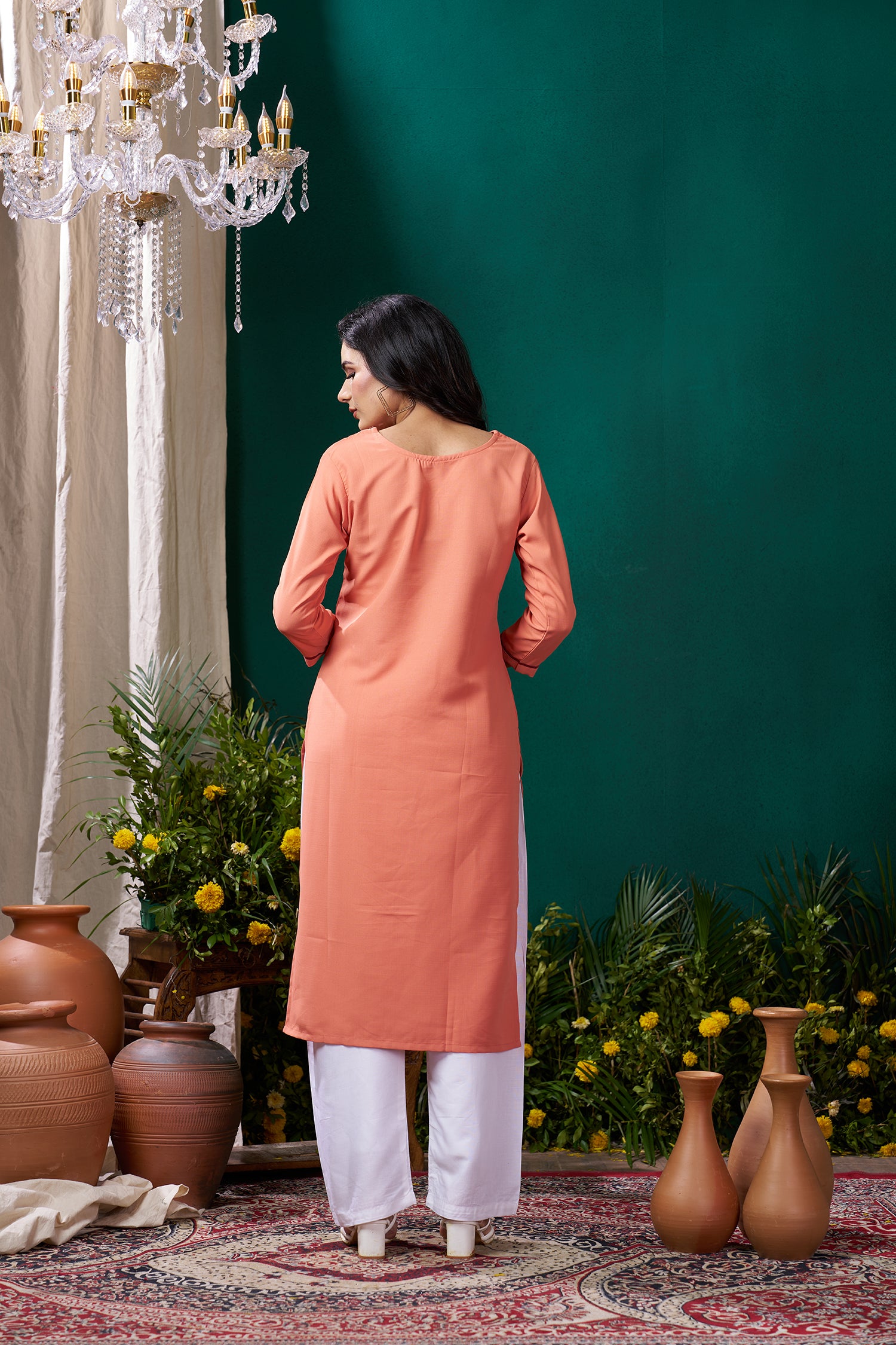 Clothiks Maaza Cotton Handwork with Pocket kurti