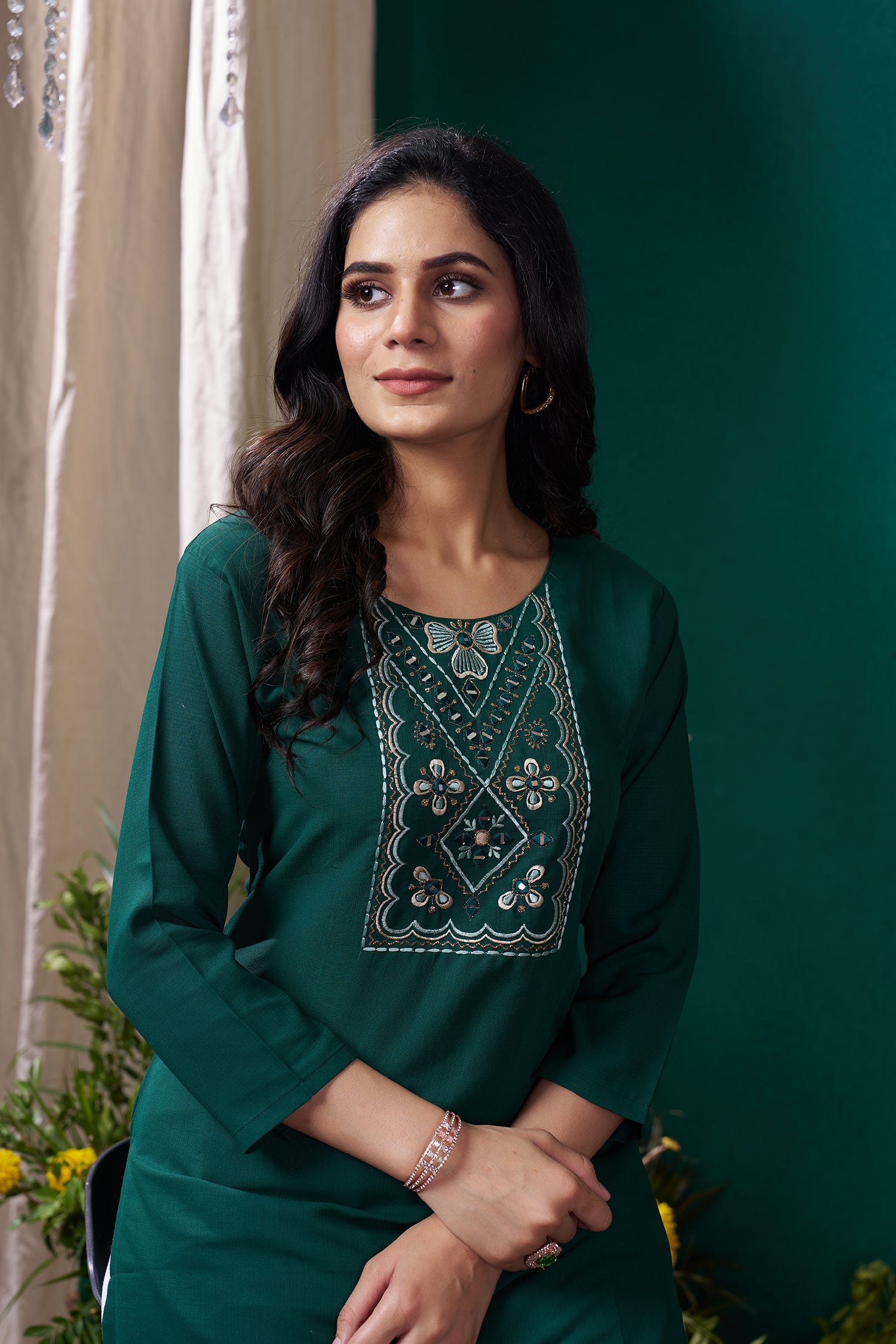 Clothiks Maaza Cotton Handwork with Pocket kurti