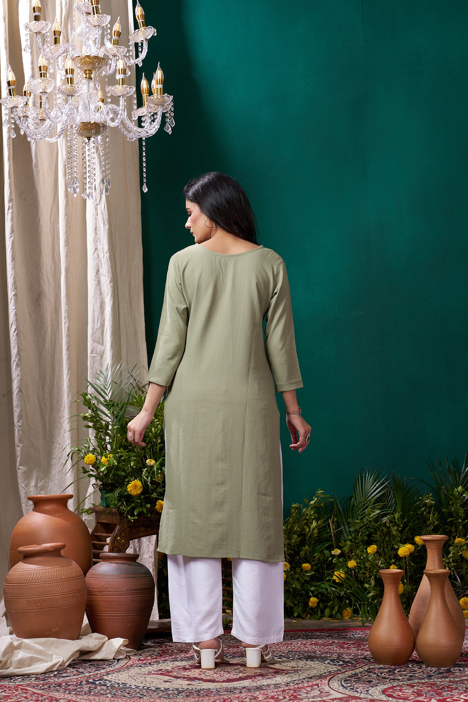 Clothiks Maaza Cotton Handwork with Pocket kurti