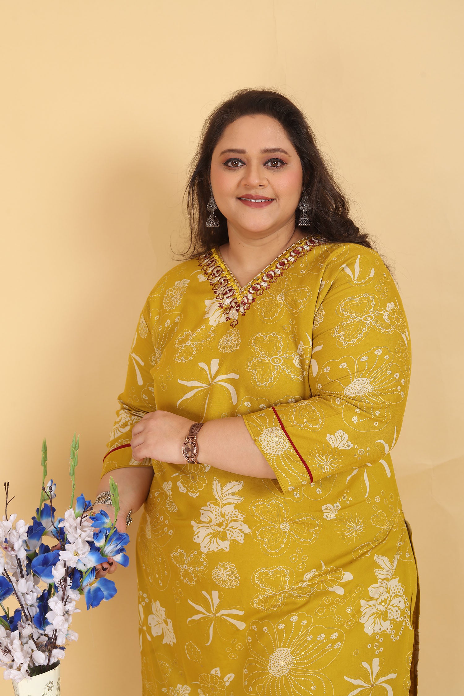 Clothiks Premium Riyon Export Quality With Handwork kurti