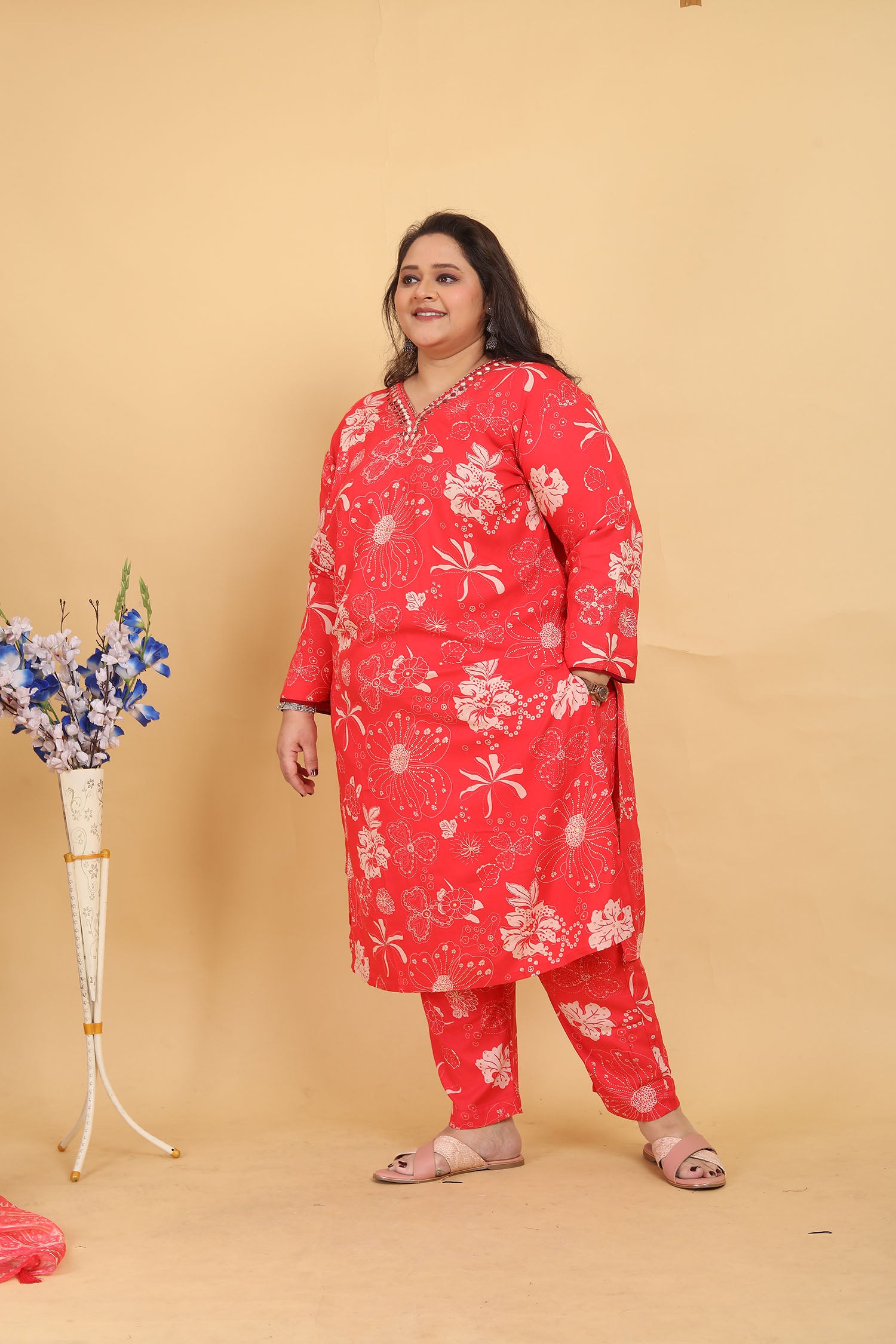 Clothiks Premium Lichi Viscose Export Quality With Handwork kurti