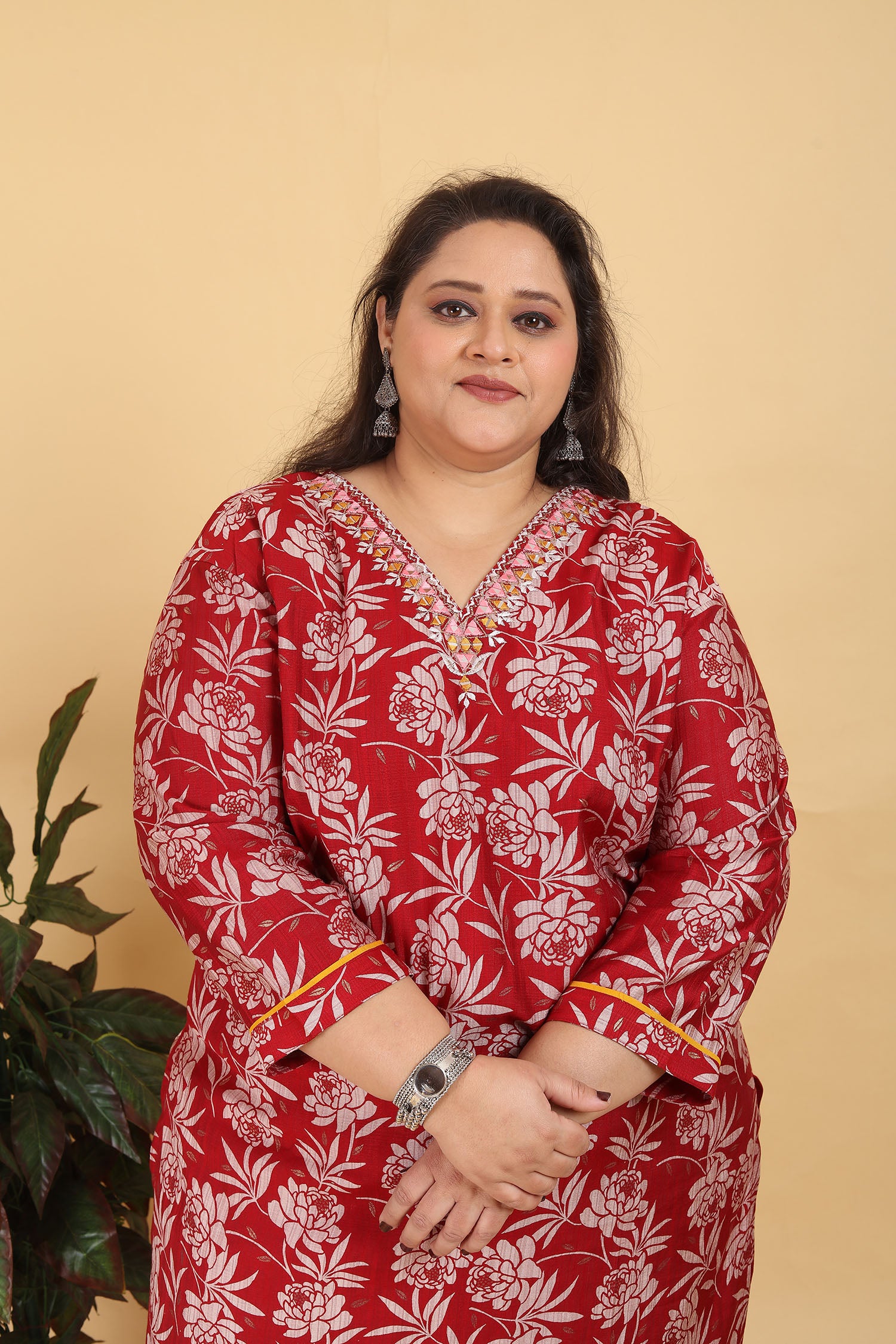 Clothiks Premium Riyon Export Quality With Handwork kurti