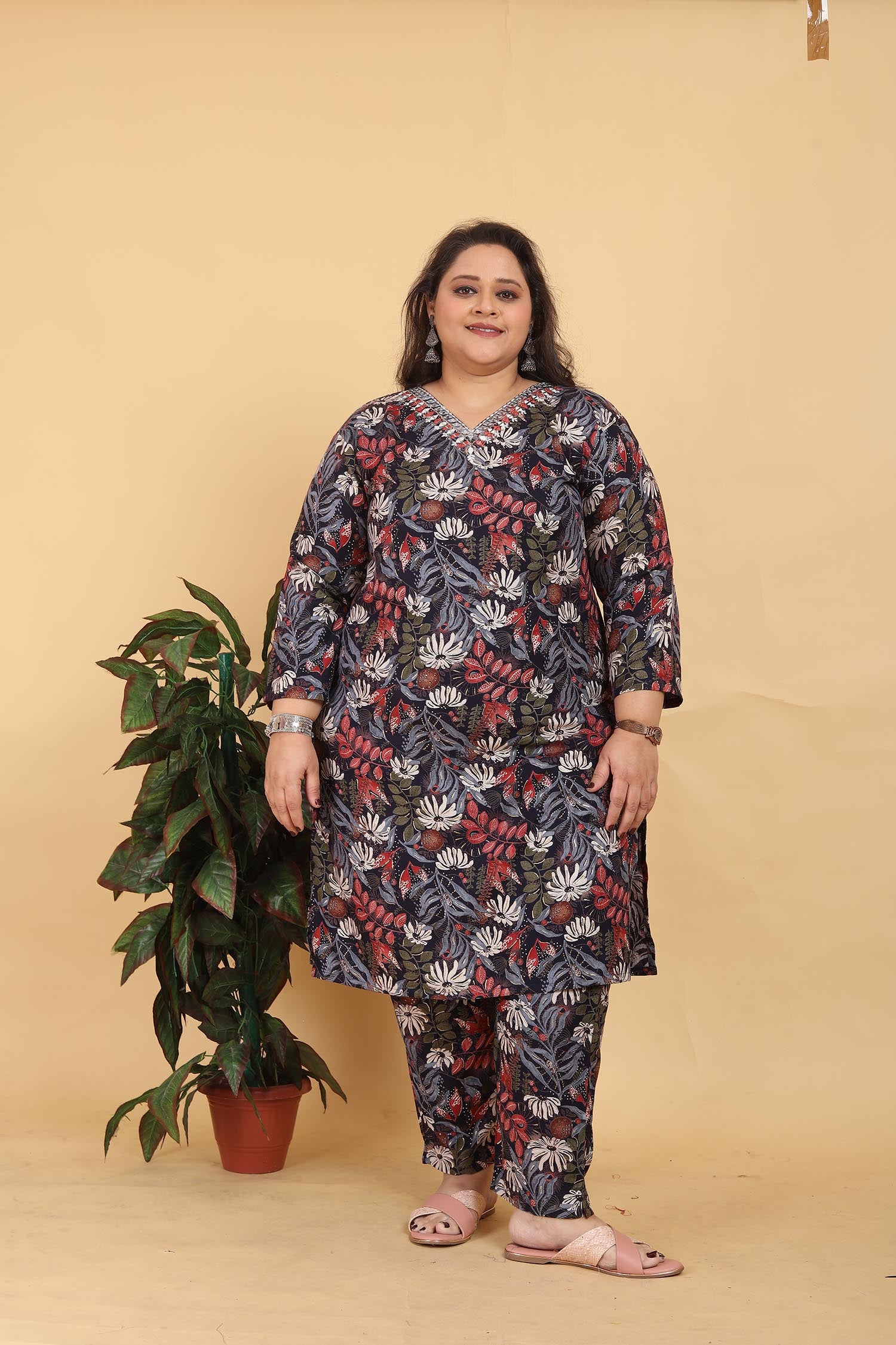 clothiks Premium Riyon Export Quality With Handwork kurti